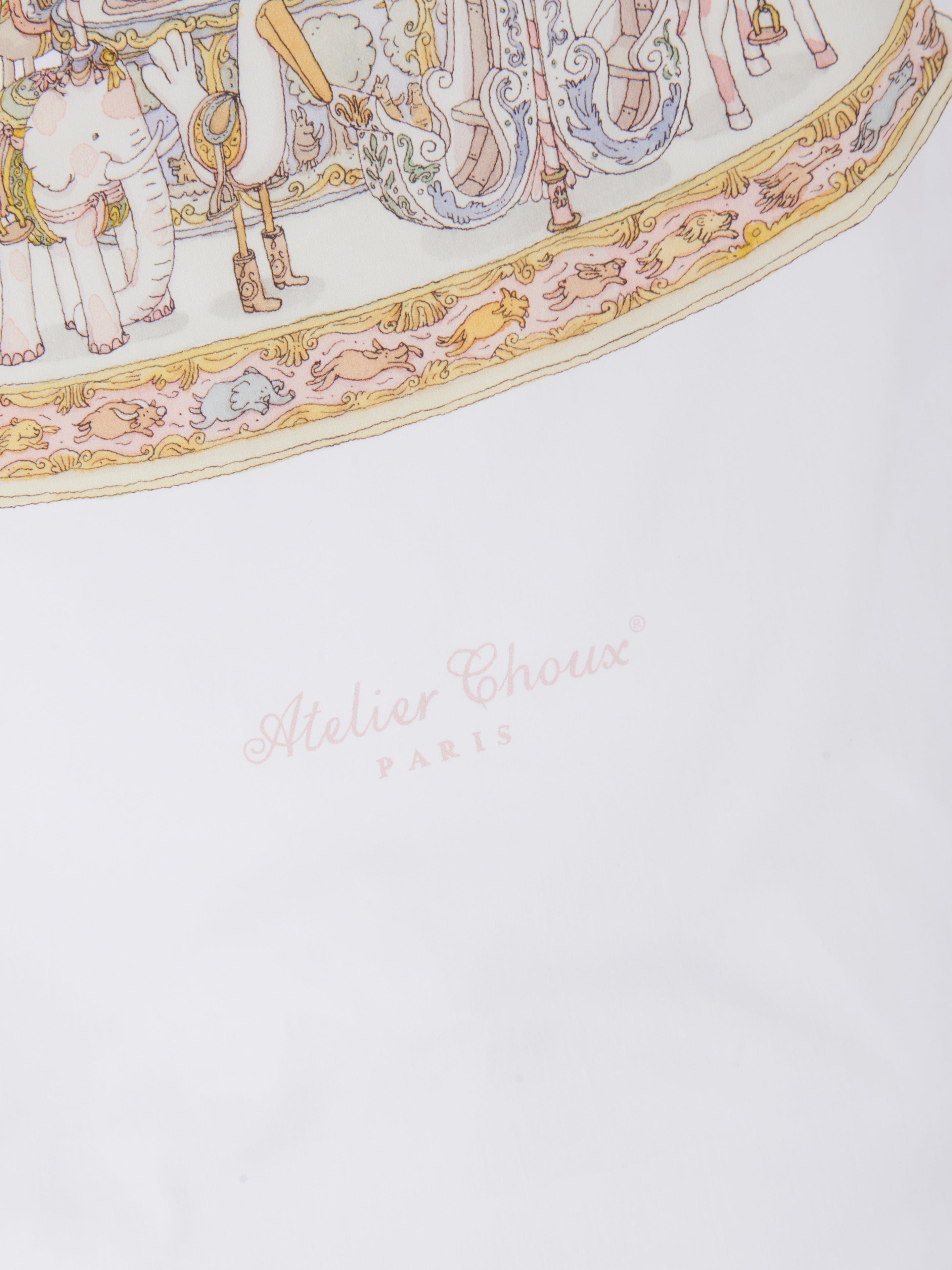 Atelier Choux Baby Girls Carousel Fitted Sheet in Pink (140cm)