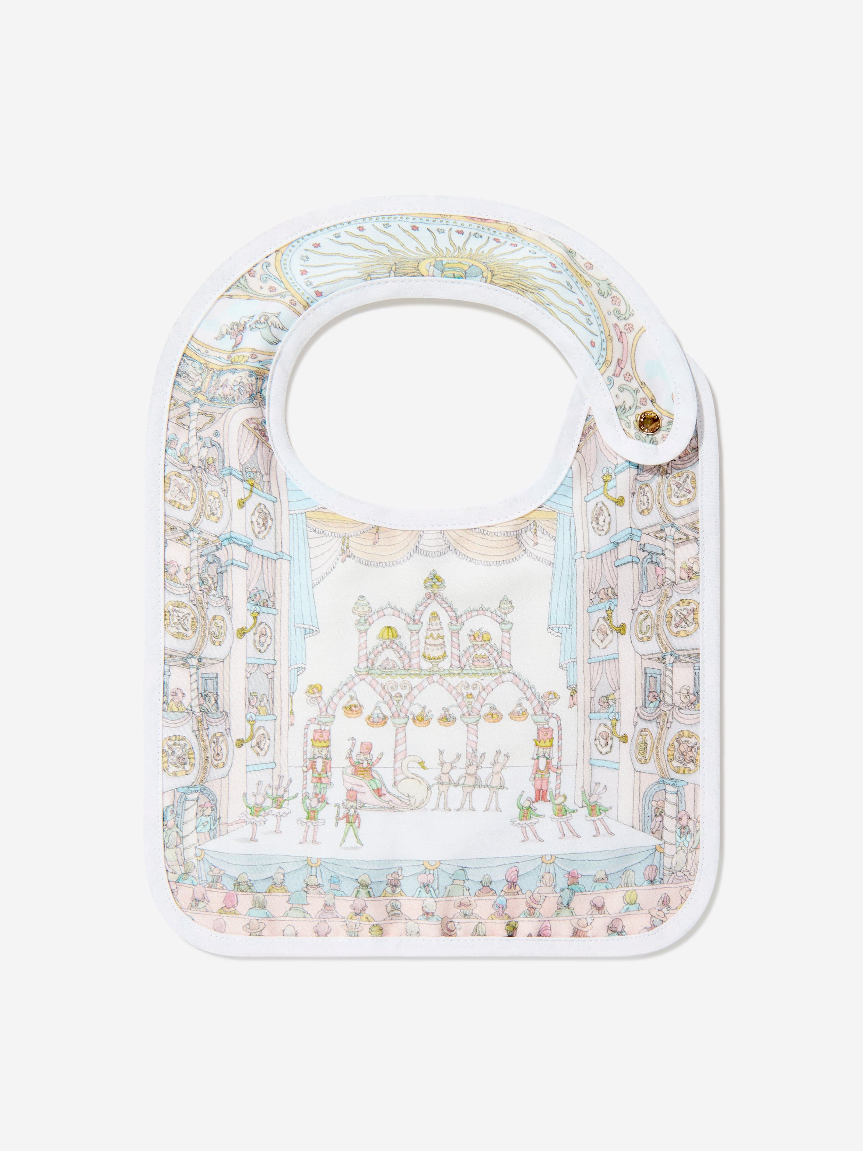 Atelier Choux Baby Opera Swaddle and Satin Bib Set in Blue