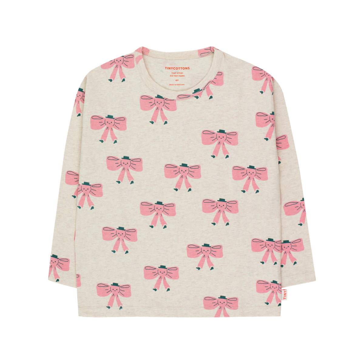 Boys & Girls Beige Printed Cotton T-Shirt
