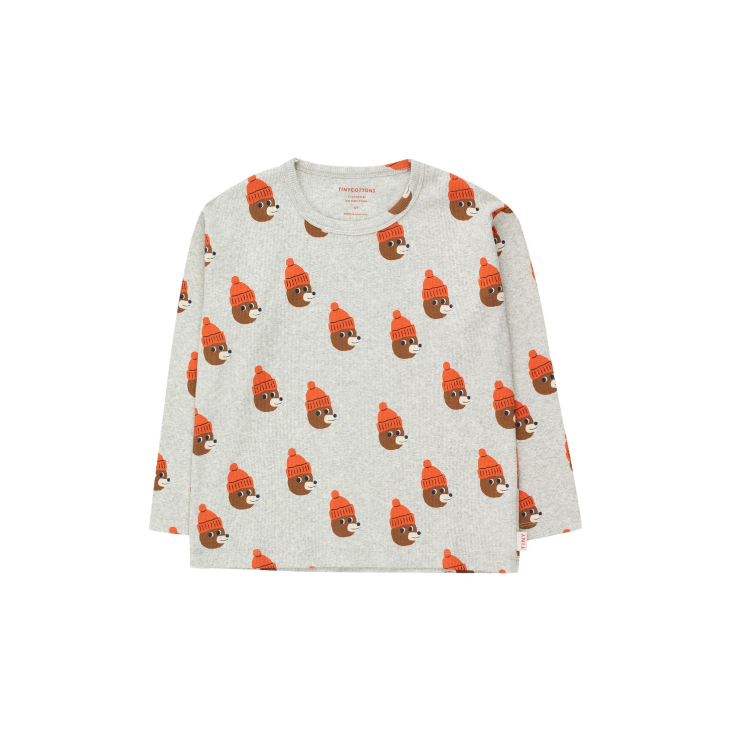 Boys & Girls Grey Printed Cotton T-Shirt