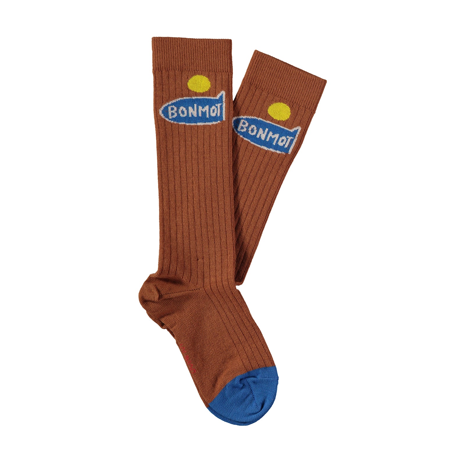 Boys & Girls Brown Logo Cotton Socks