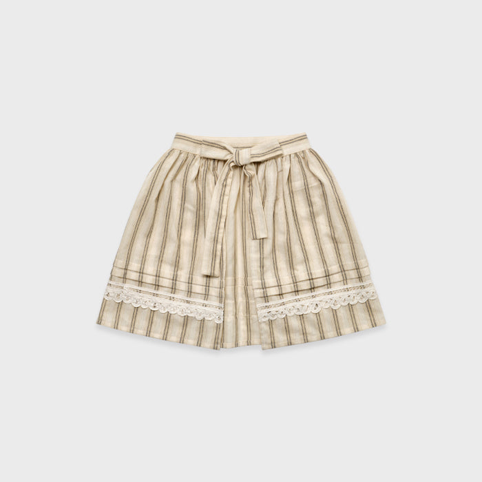 Tablier de cuisine en coton rayé beige pour filles