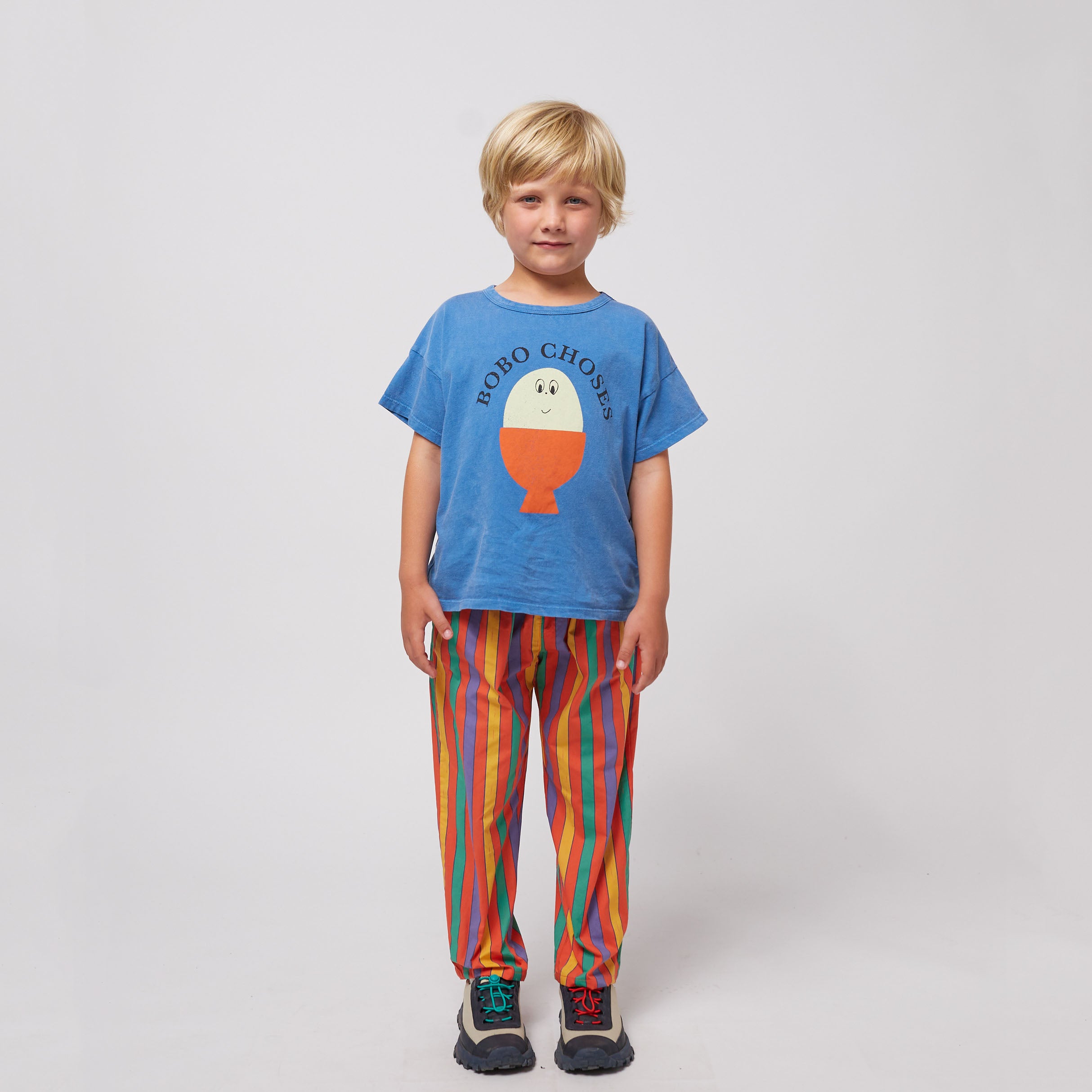 Boys & Girls Light Blue Printed Logo Cotton T-Shirt