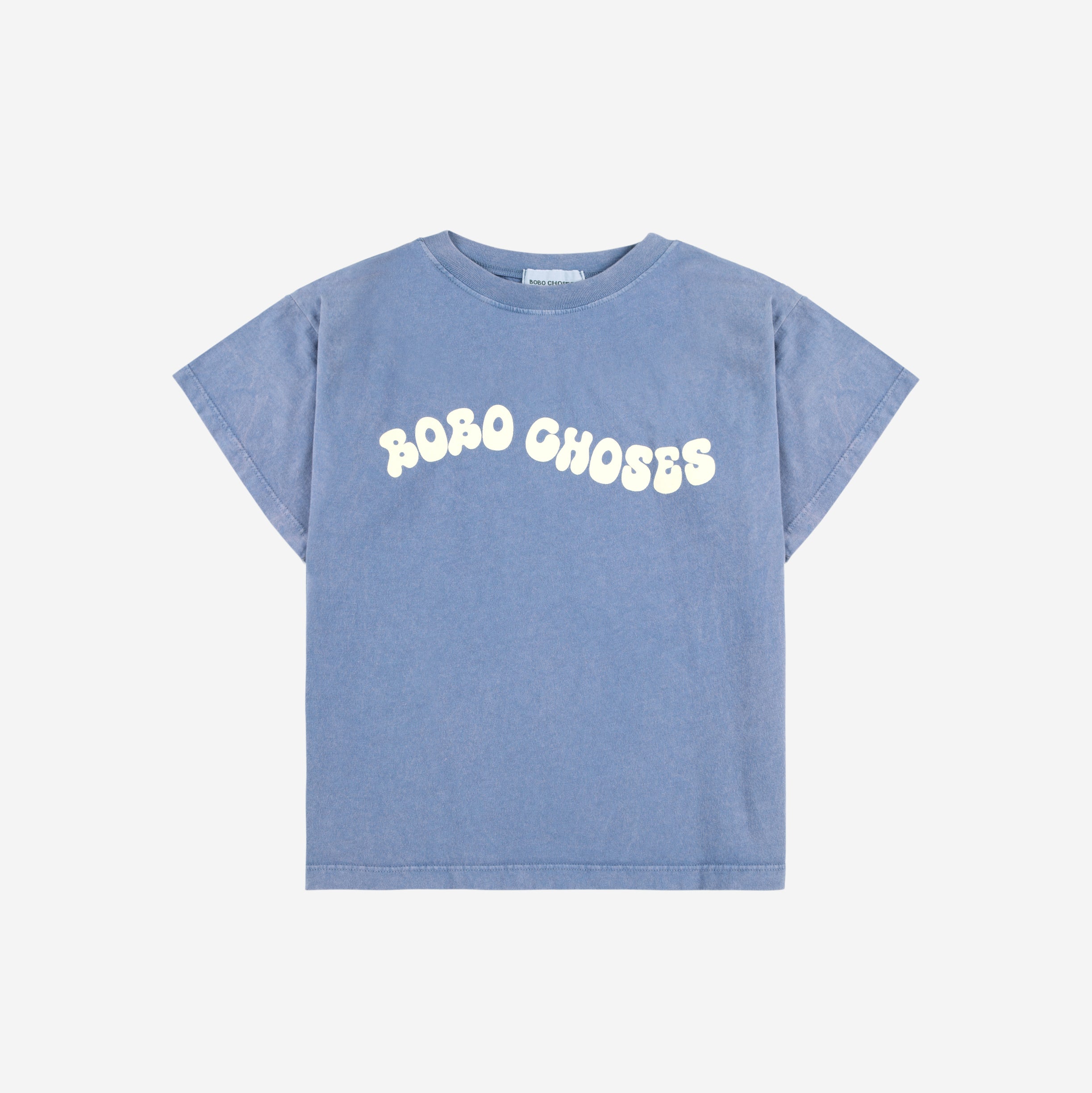 Boys & Girls Blue Printed Logo Cotton T-Shirt