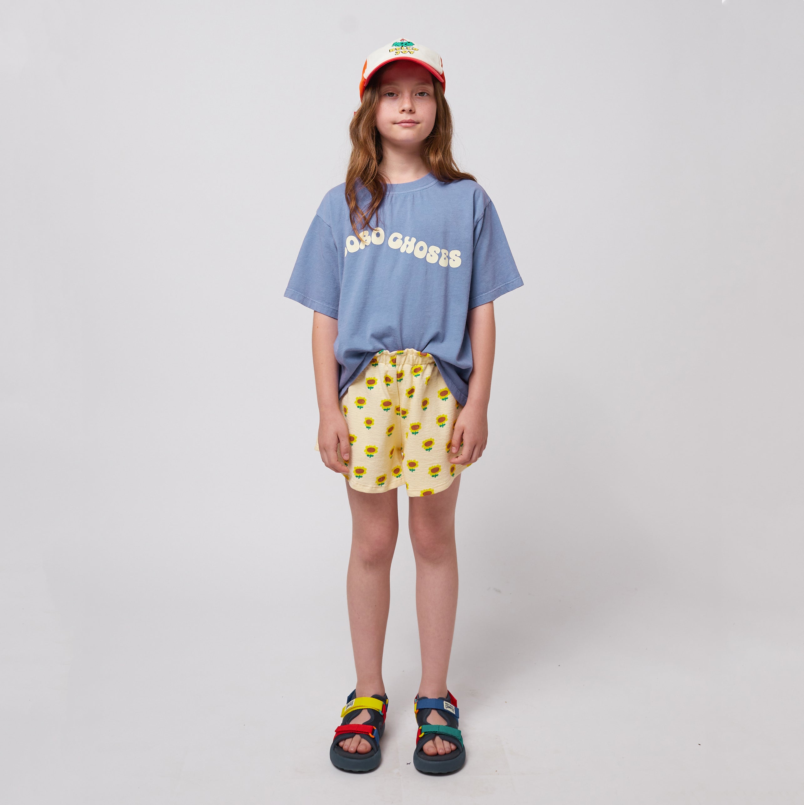 Boys & Girls Blue Printed Logo Cotton T-Shirt