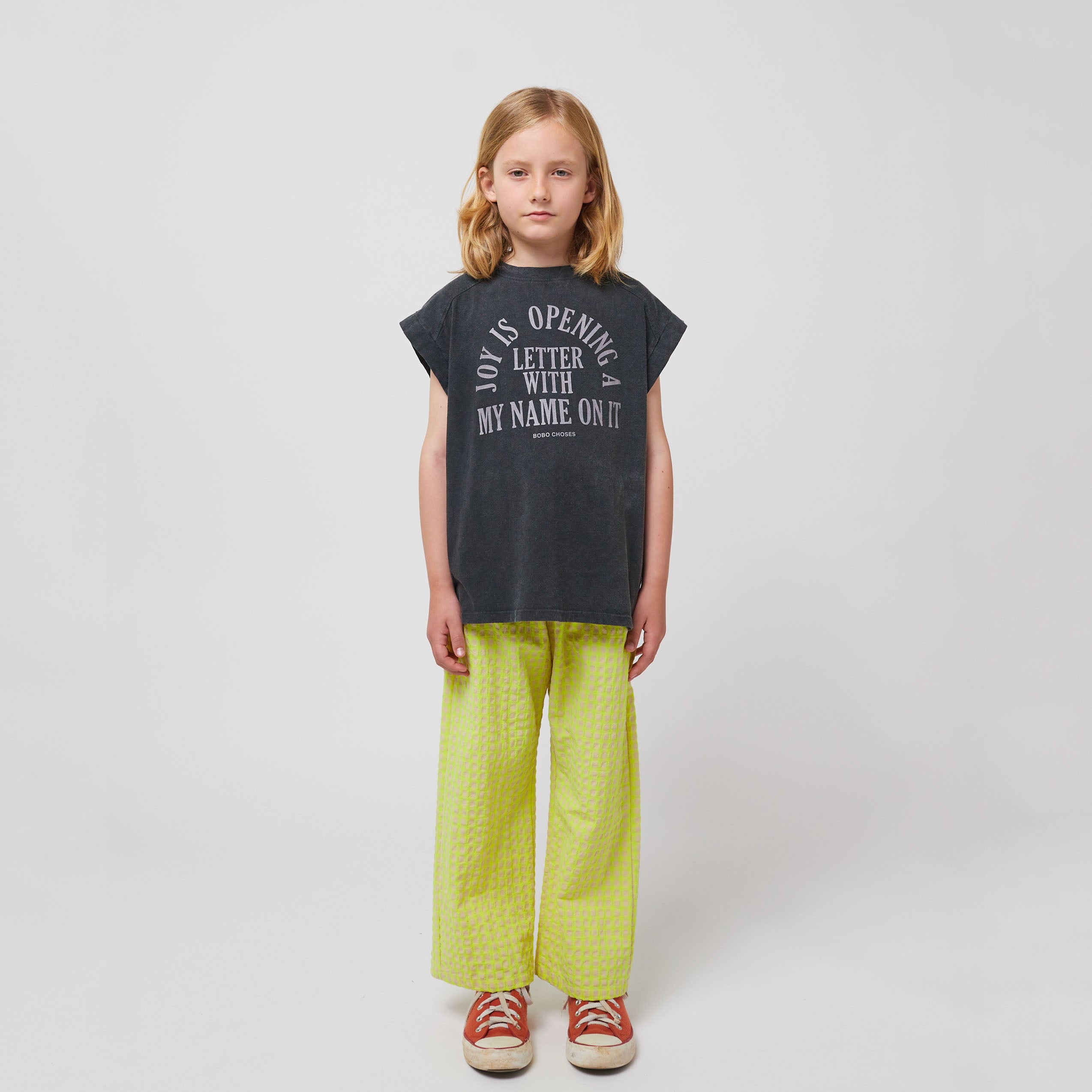 Boys Black Printed Letters Cotton Vest