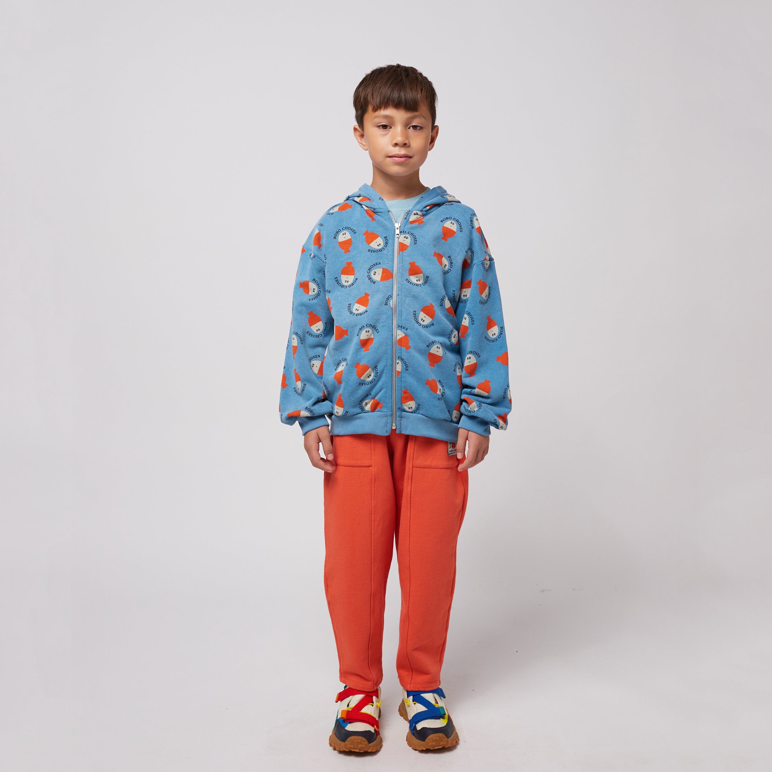 Boys & Girls Blue Printed Logo Cotton Jacket