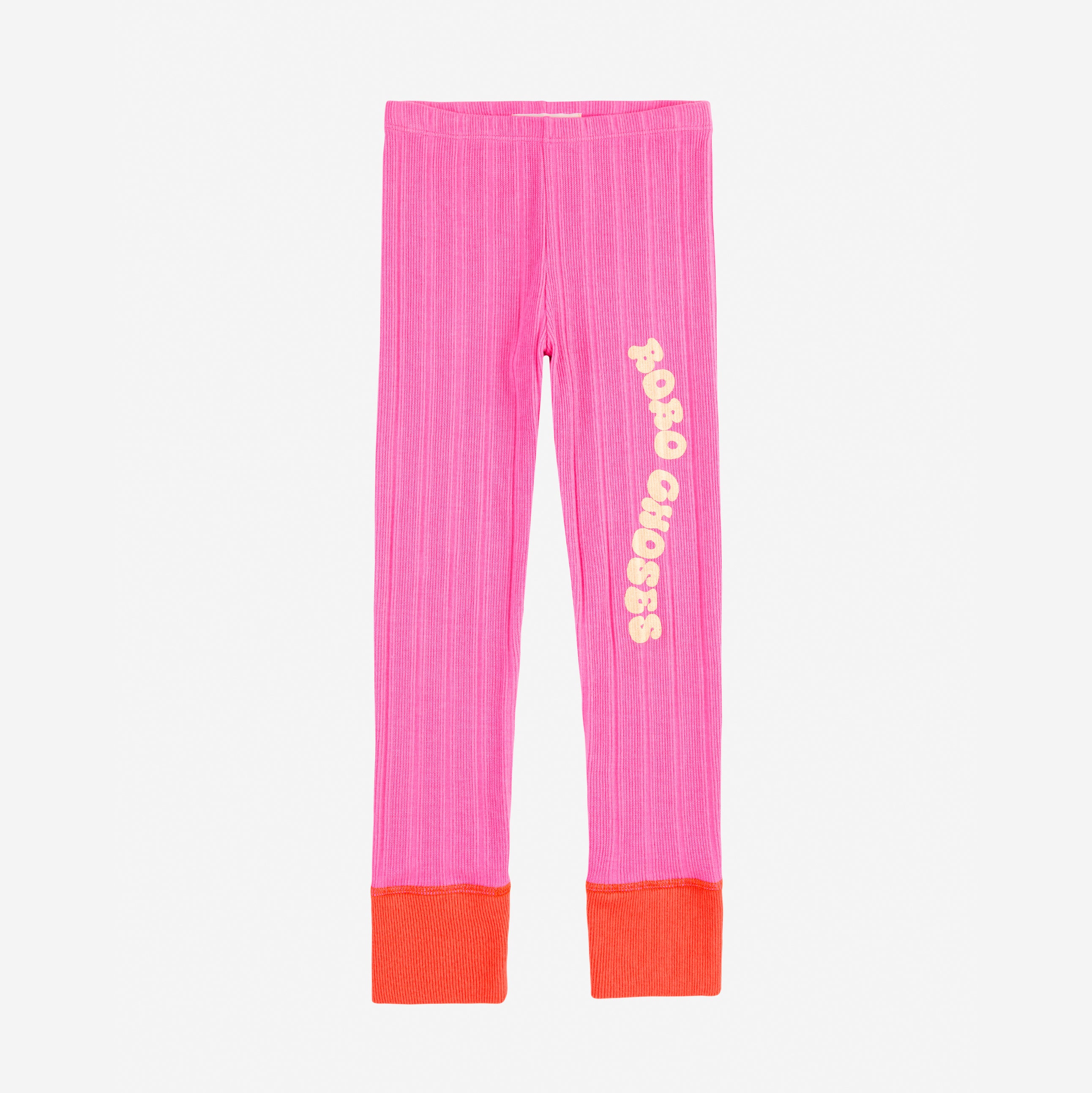 Girls Pink Printed Logo Leggings