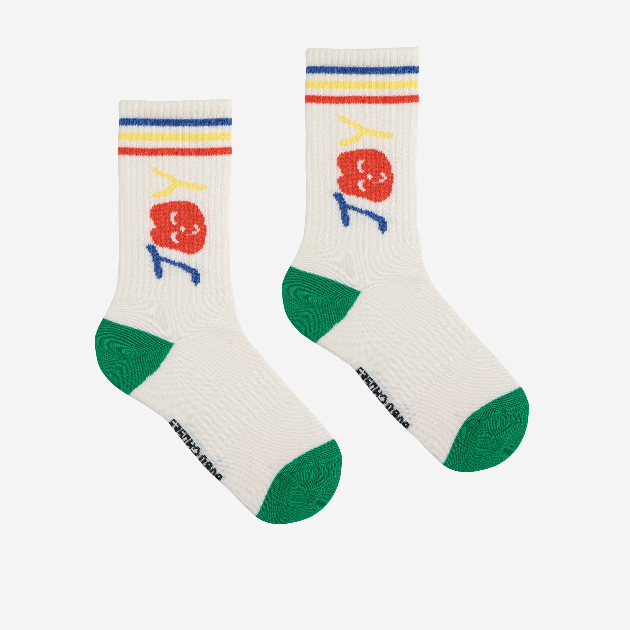 Boys & Girls Offwhite Printed Logo Cotton Socks