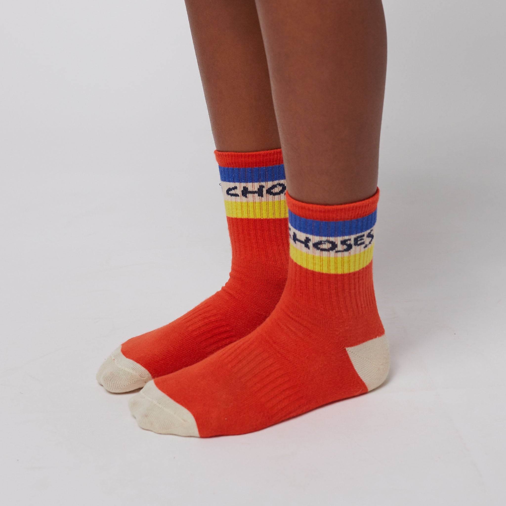 Boys & Girls Red Embroidery Logo Cotton Socks
