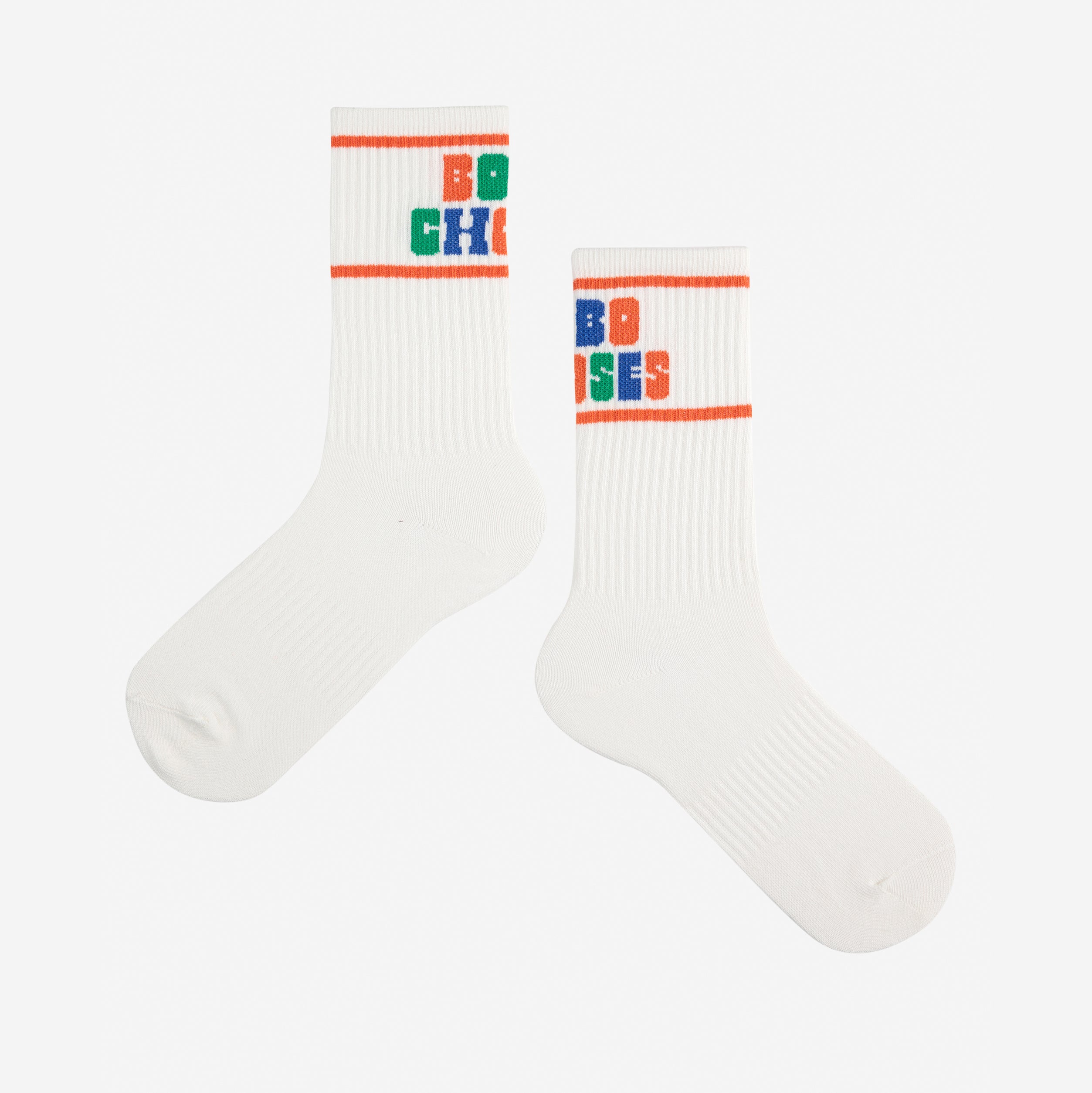 Boys & Girls White Printed Logo Cotton Socks