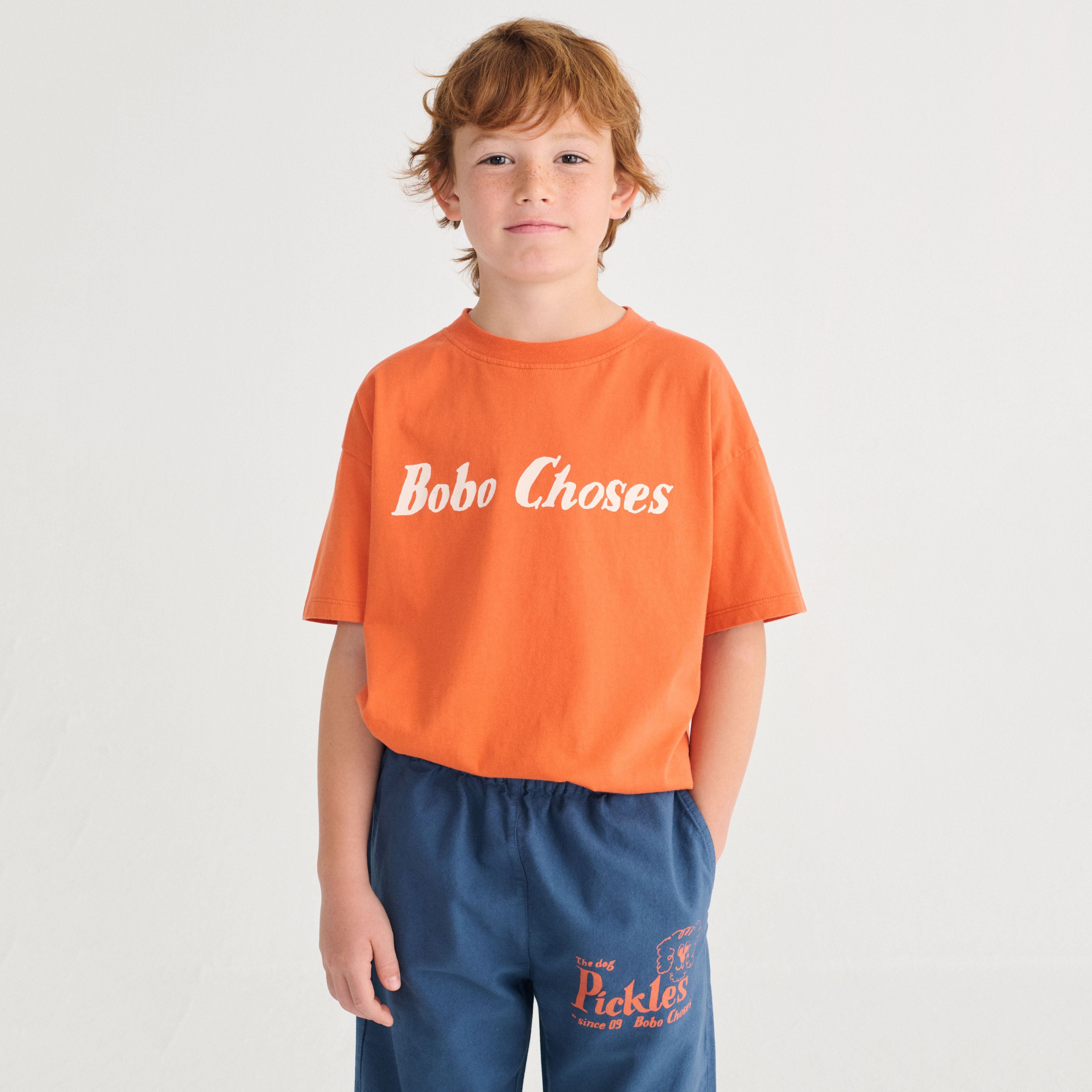 Boys & Girls Orange Logo Cotton T-Shirt