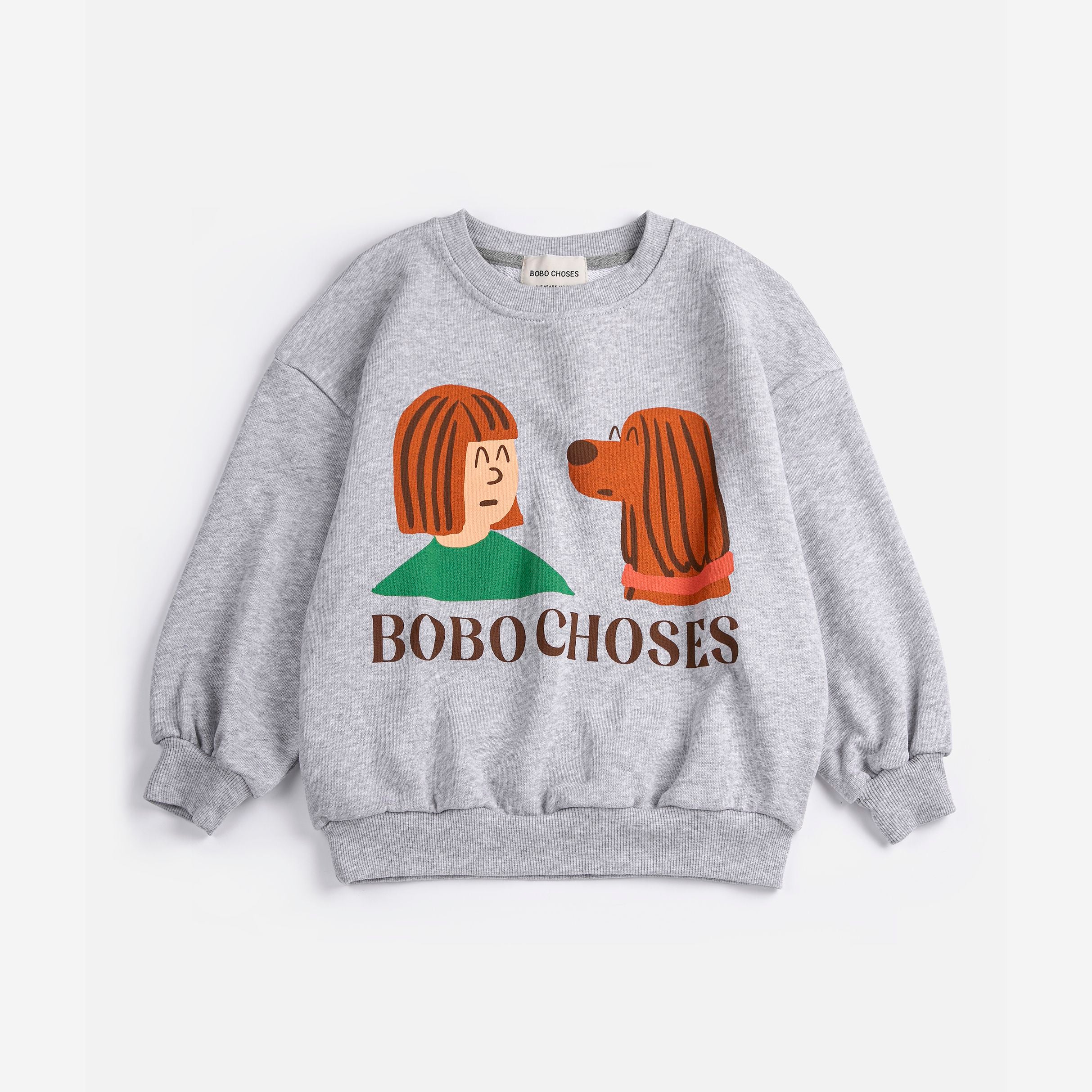 Boys & Girls Grey Printed Cotton Sweatshirt