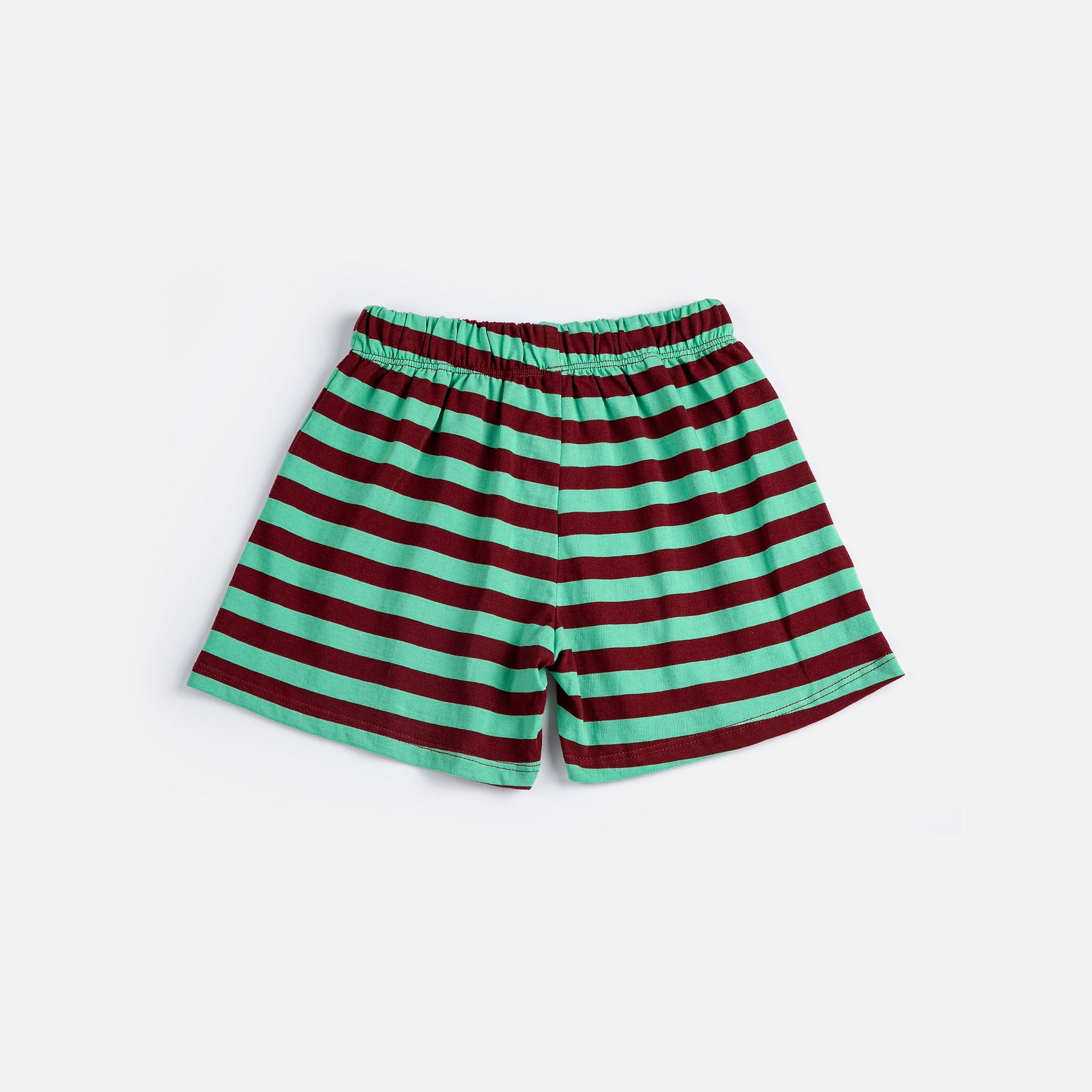 Boys & Girls Green Stripes Cotton Shorts