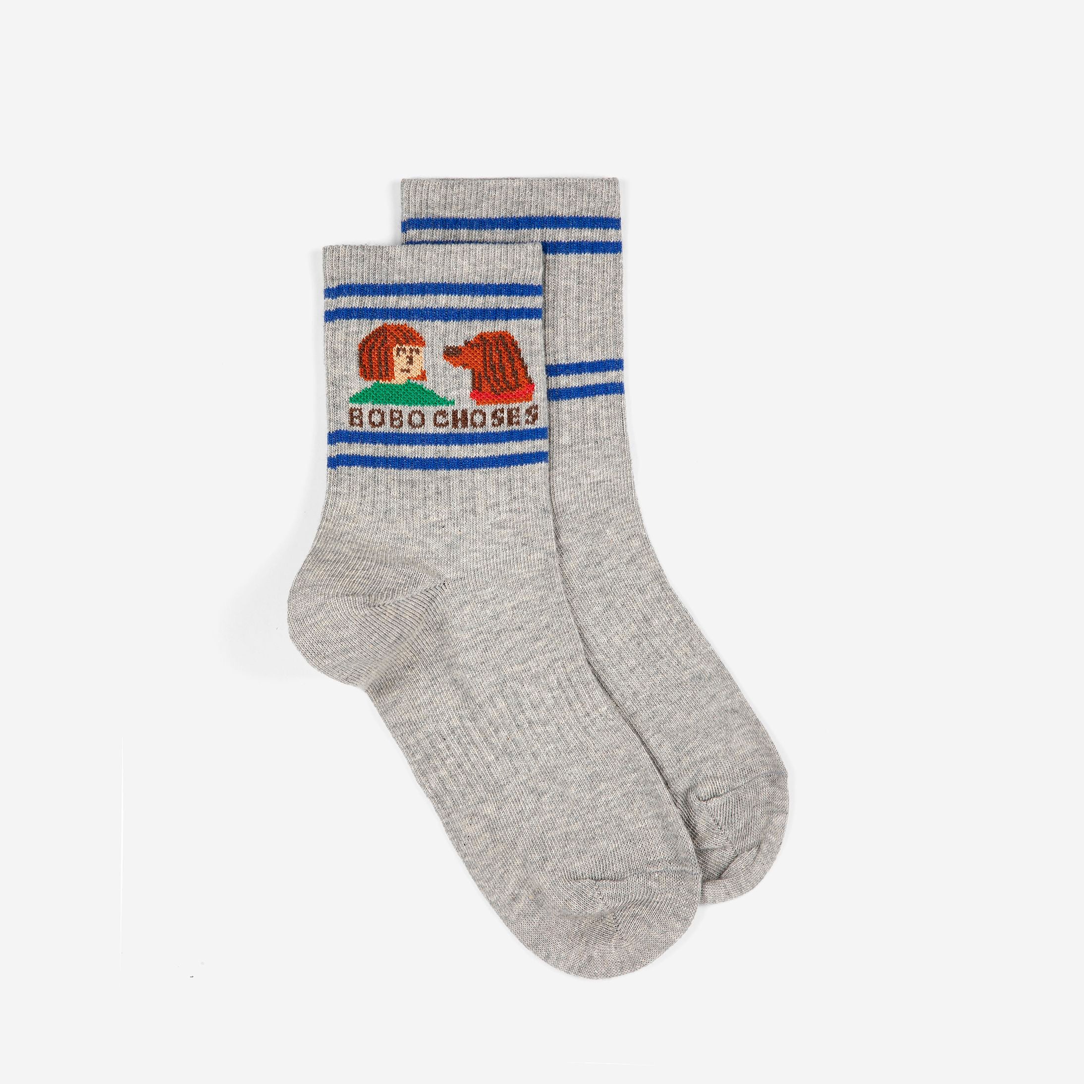 Boys & Girls Grey Logo Cotton Socks