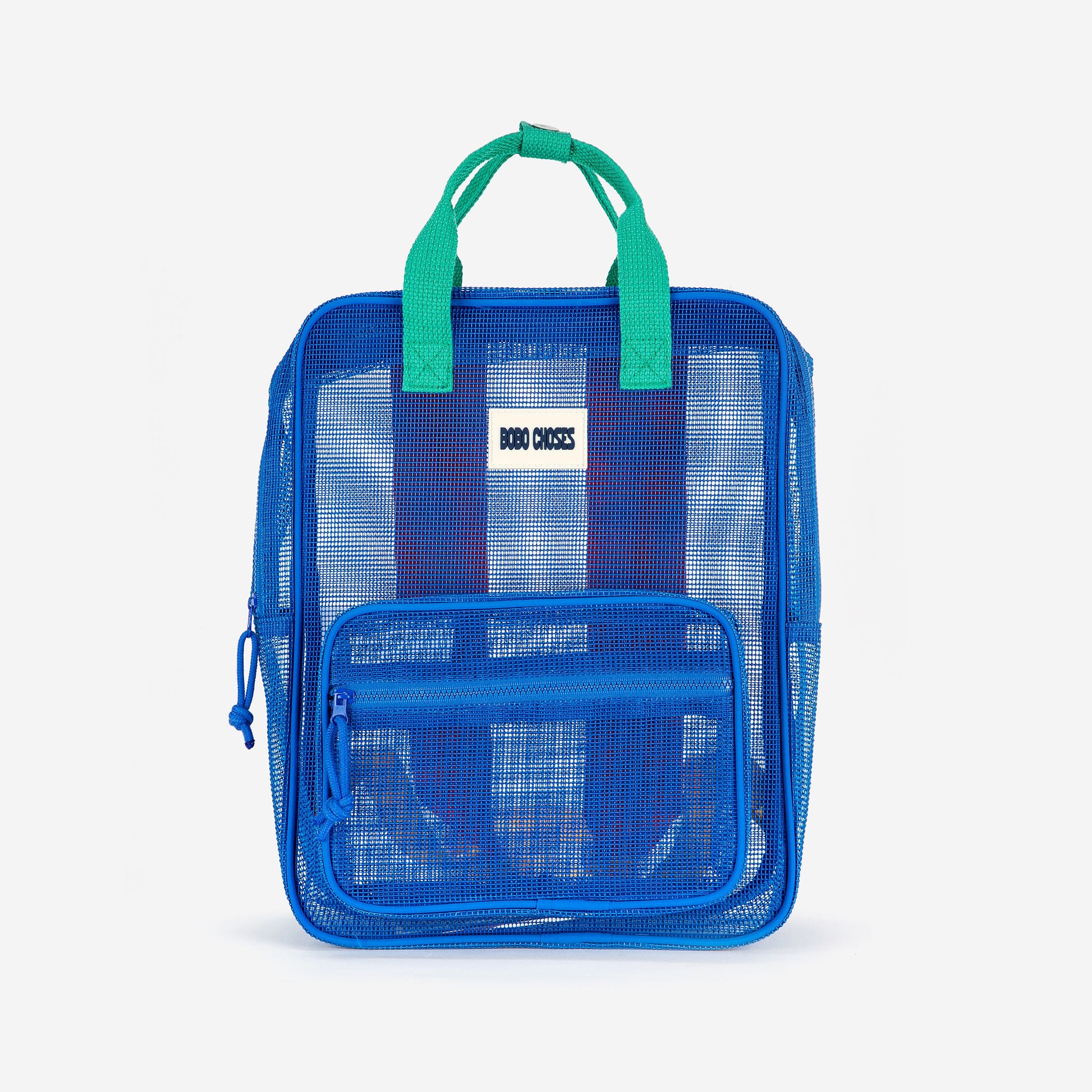 Boys & Girls Blue Mesh Backpack(Height 28 x Width 22 x Depth 9 cm)