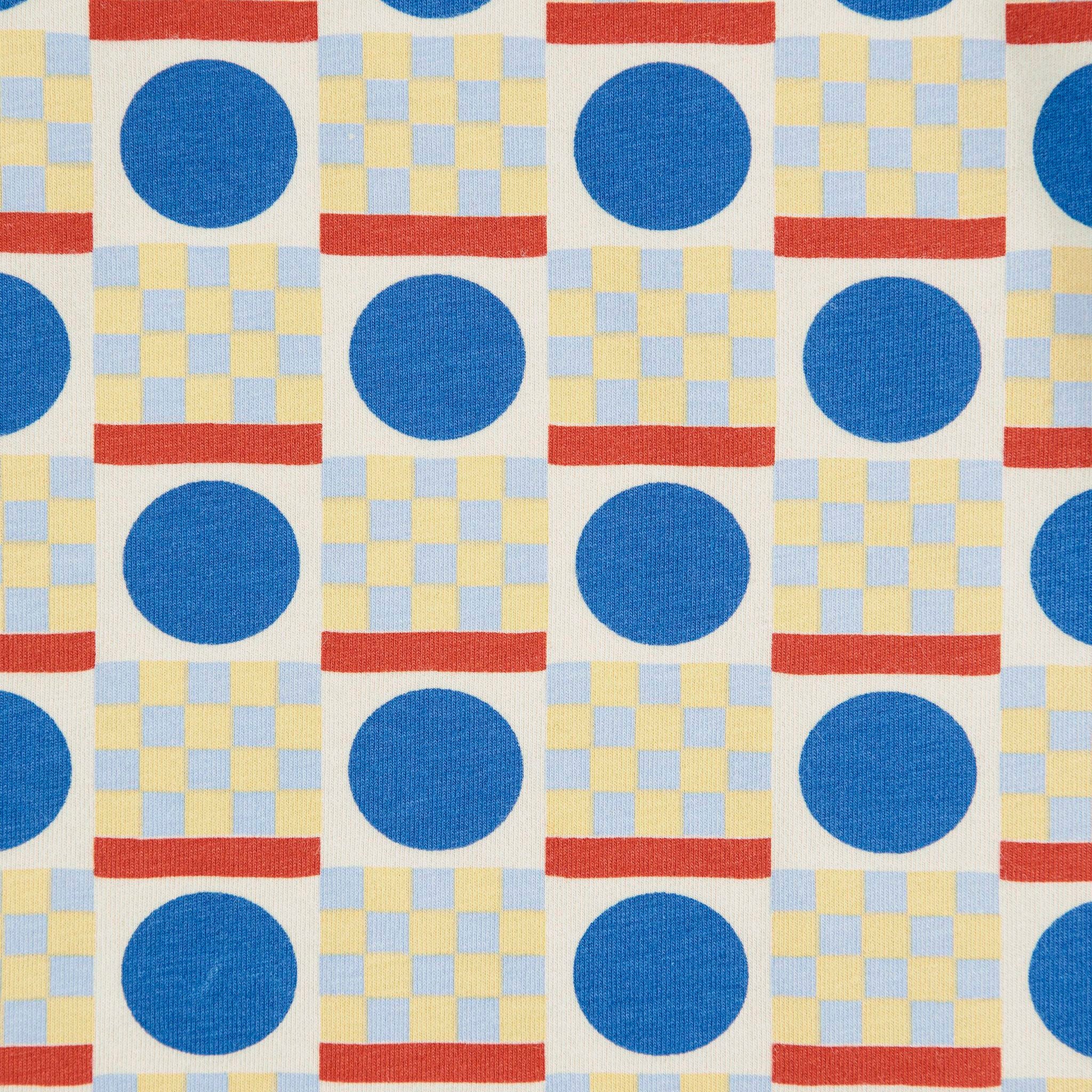 Girls Blue Dots Printed Cotton T-Shirt