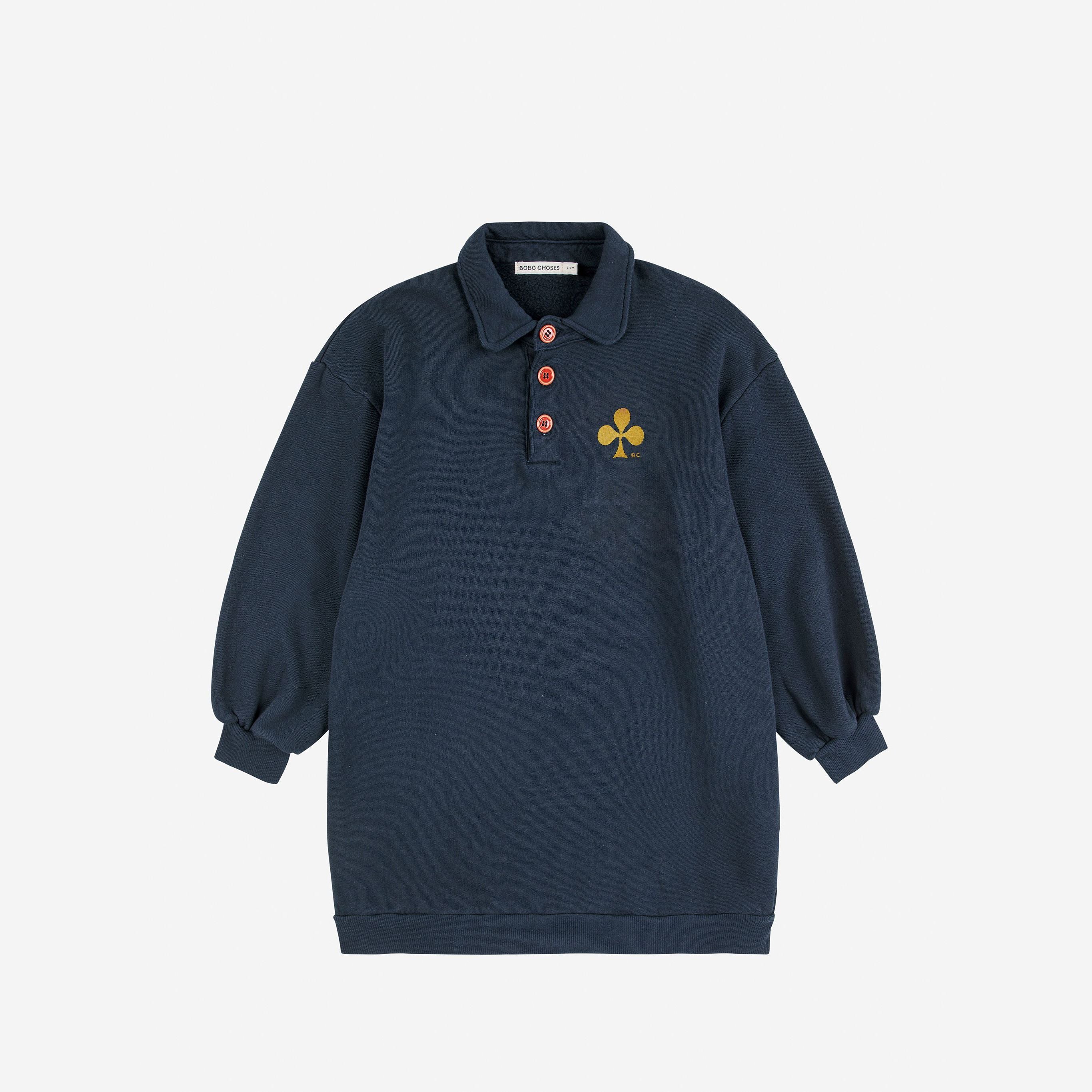 Girls Dark Blue Cotton Dress