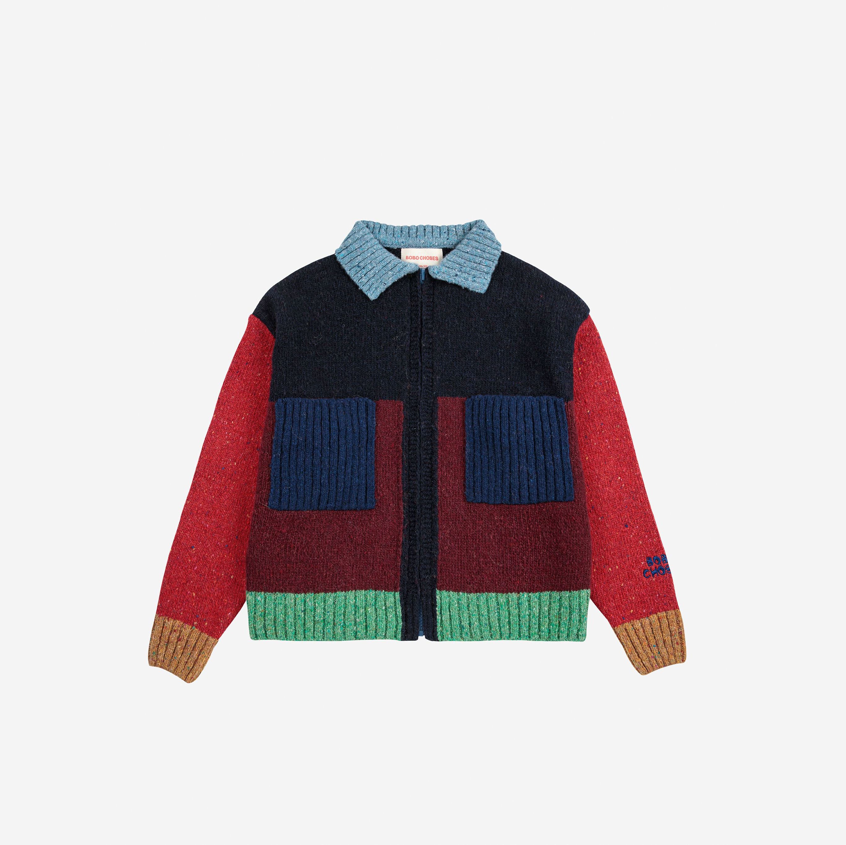 Boys Multicolor Wool Knit Cardigan