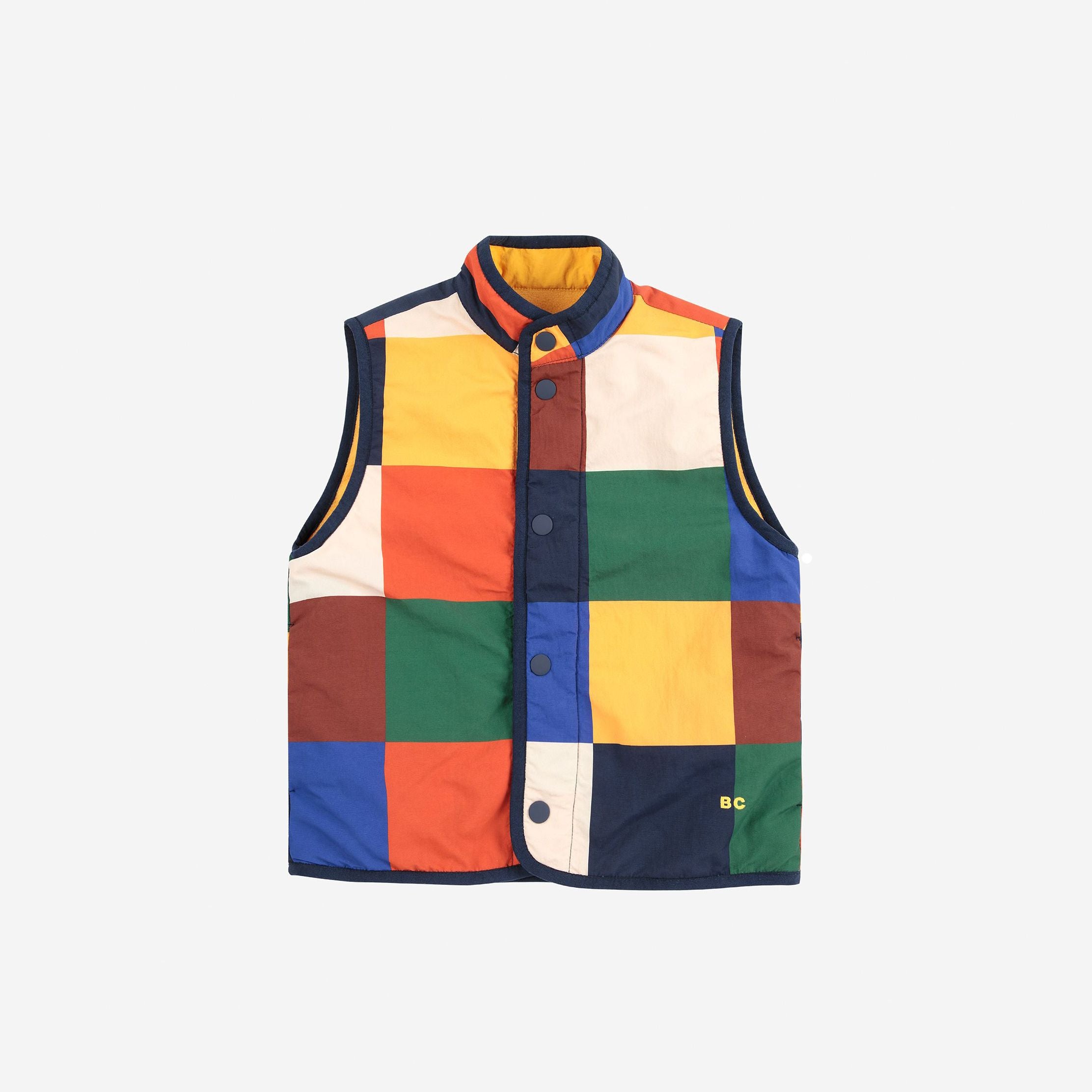 Boys & Girls Multicolor Check Reversible Gilet