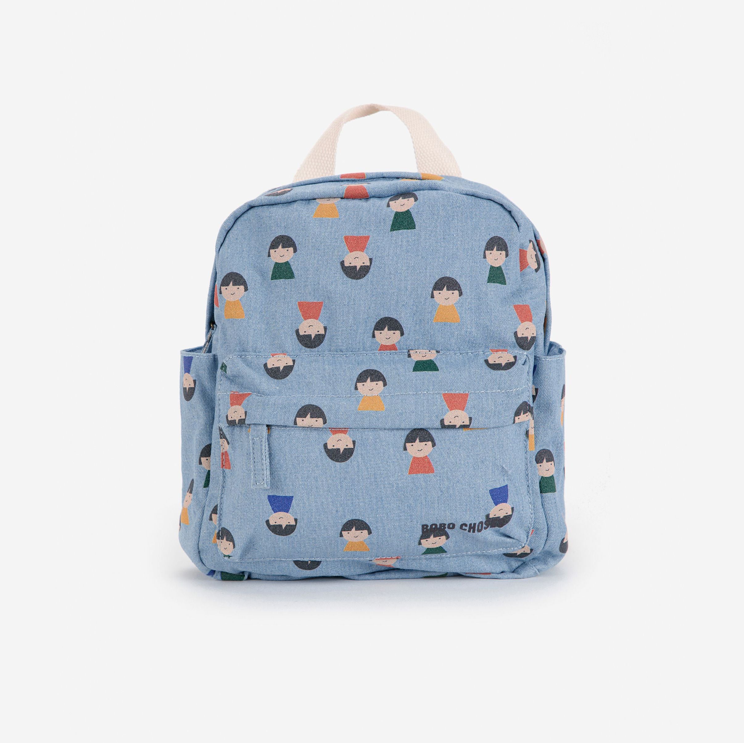Boys & Girls Light Blue Printed Backpack