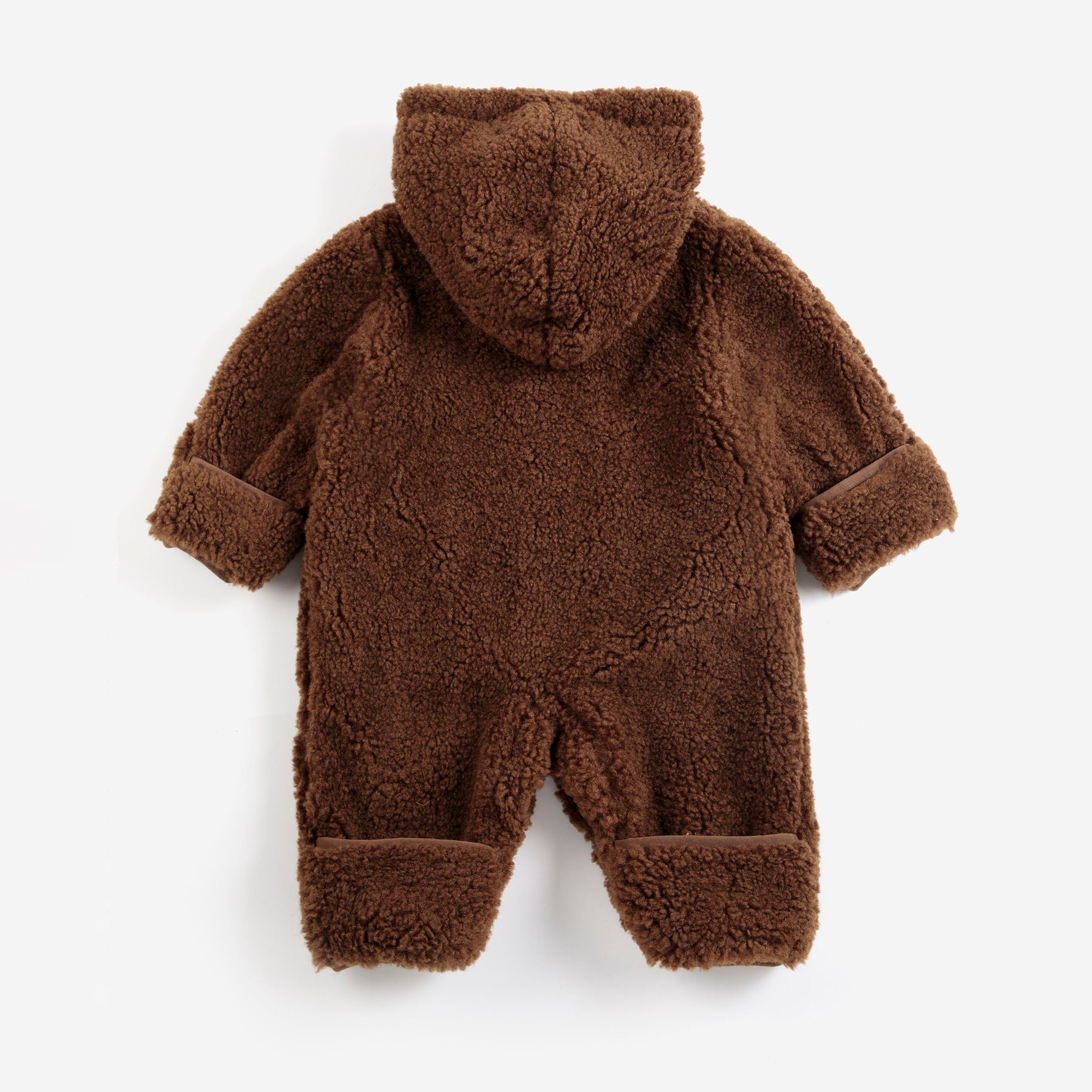 Baby Boys & Girls Brown Fleece Babysuit
