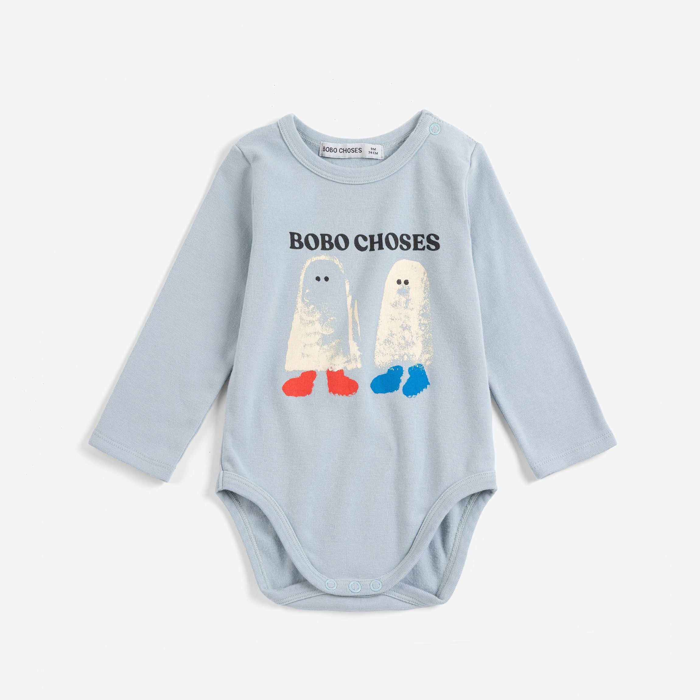 Baby Boys & Girls Light Blue Logo Cotton Babysuit