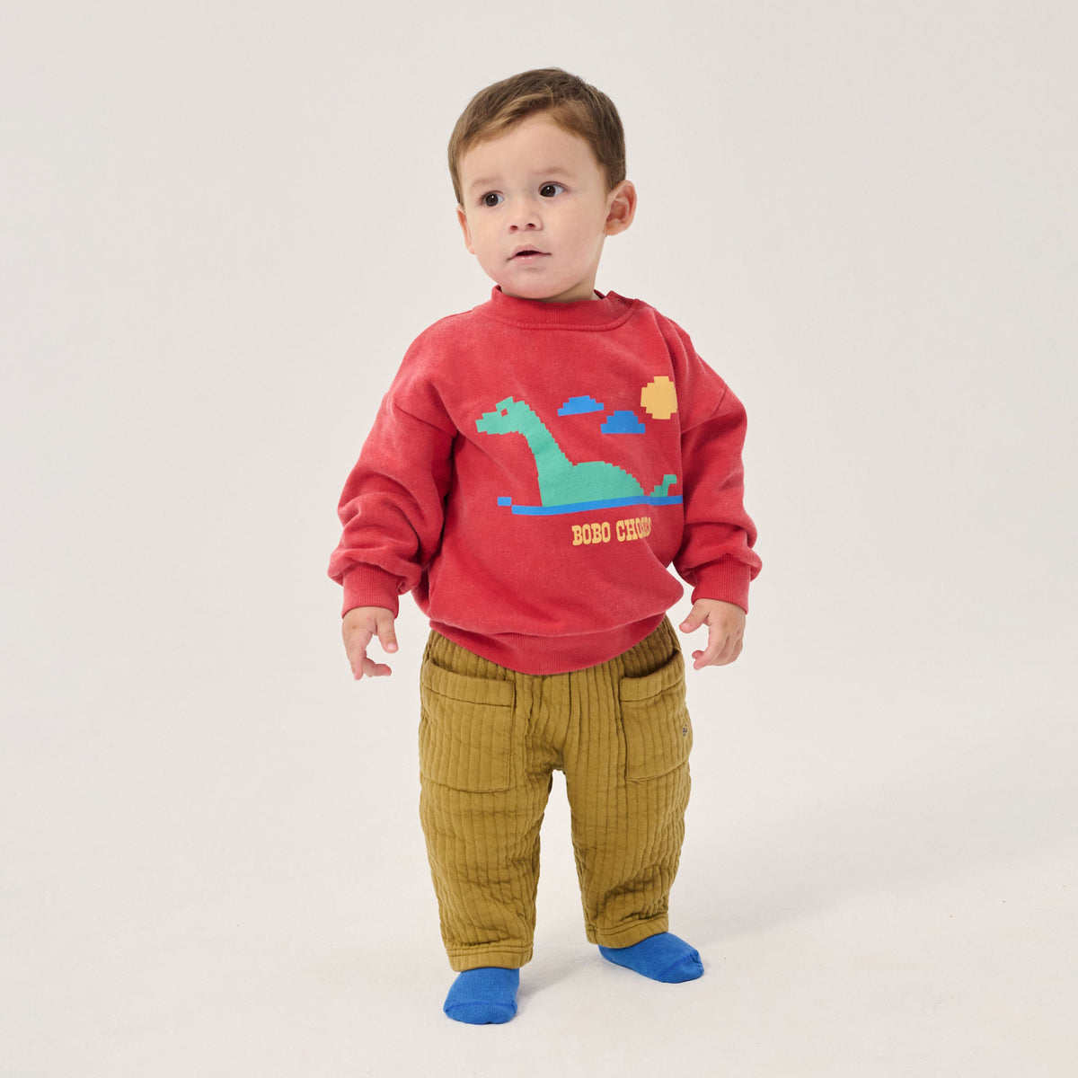 Baby Boys & Girls Red Printed Cotton Sweatshirt