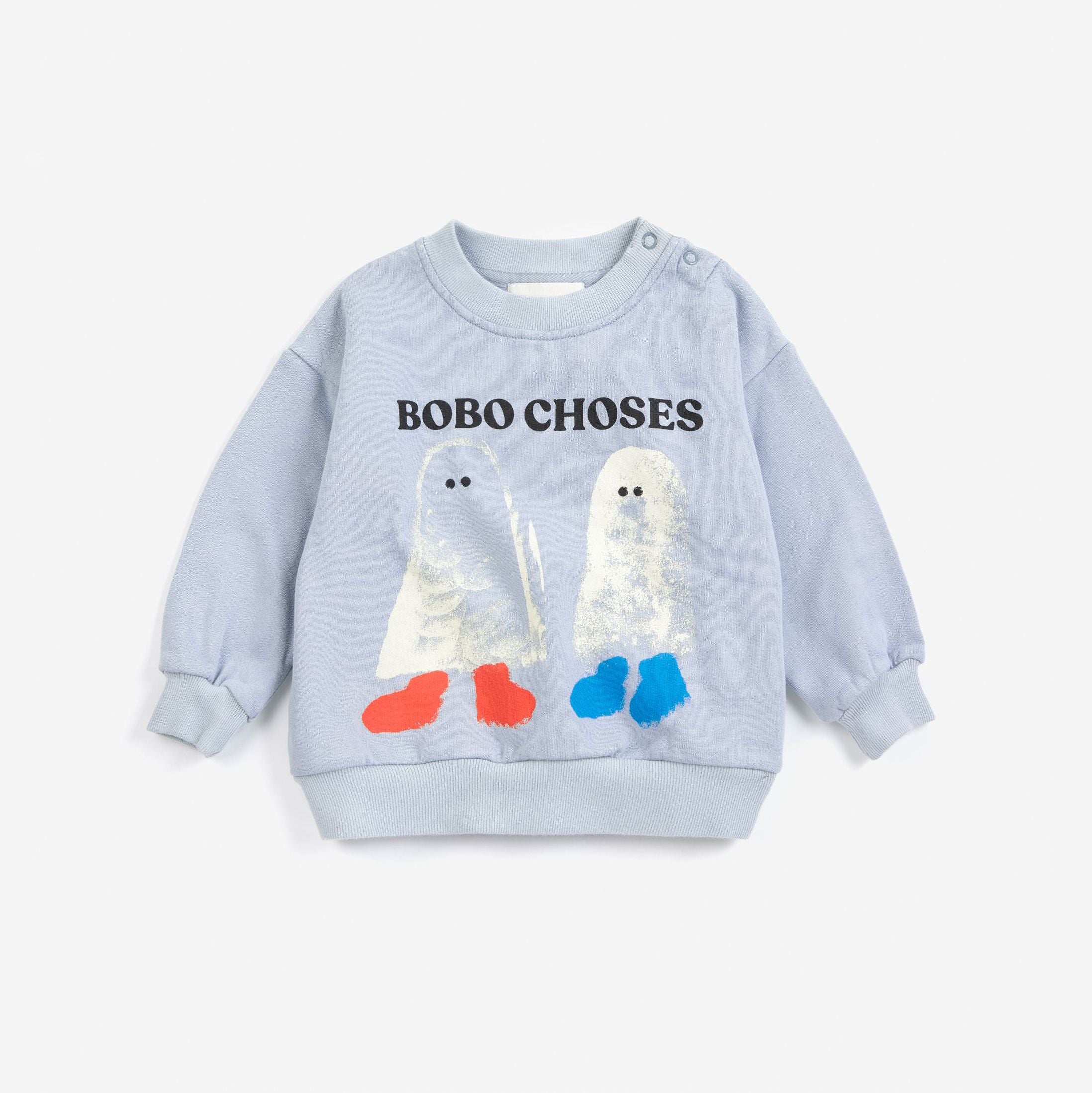 Baby Boys & Girls Light Blue Logo Cotton Sweatshirt