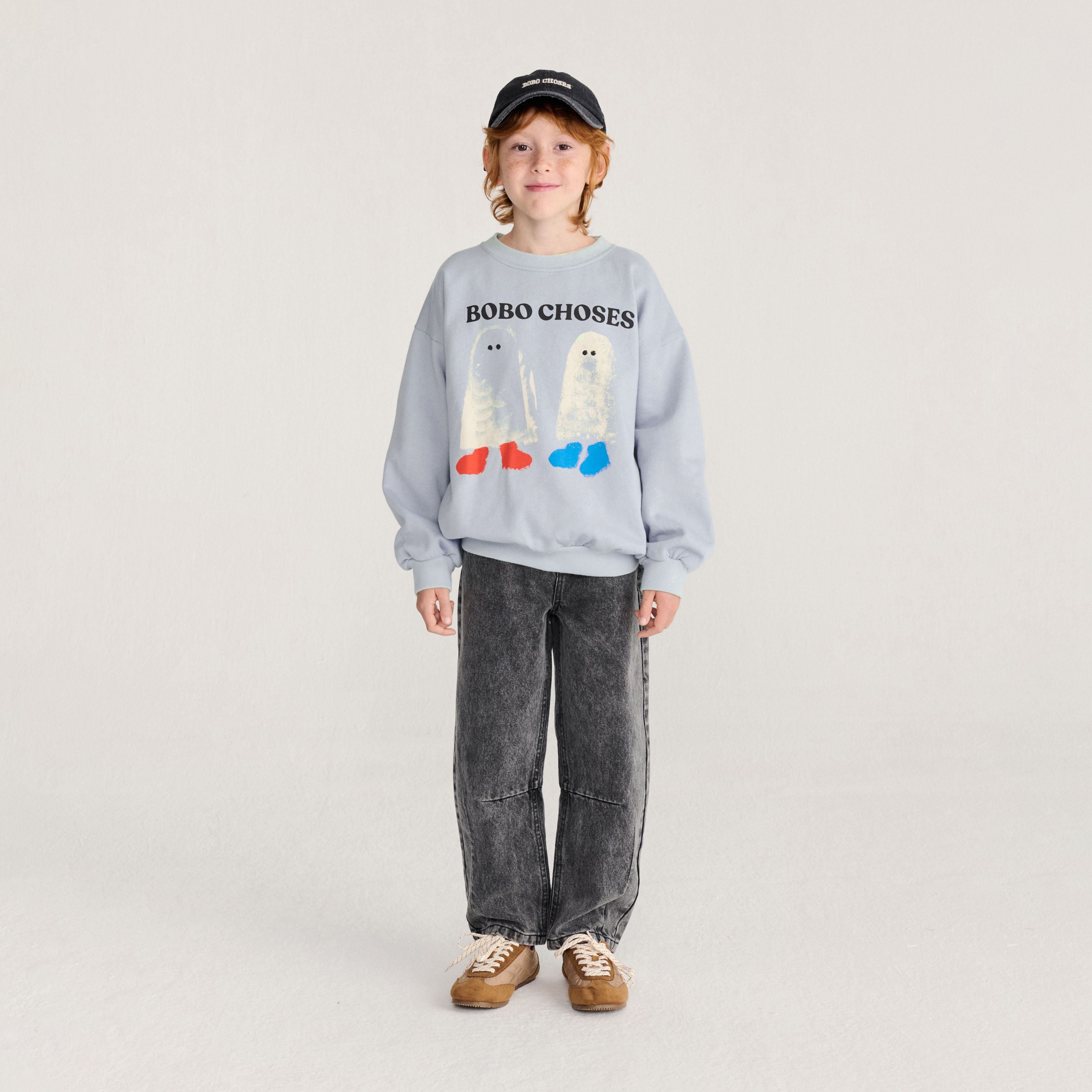 Boys & Girls Light Blue Logo Cotton Sweatshirt