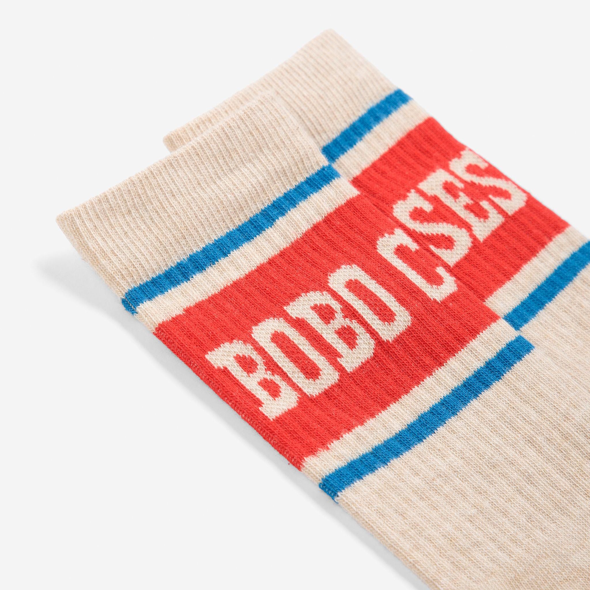 Boys & Girls Beige Logo Cotton Socks