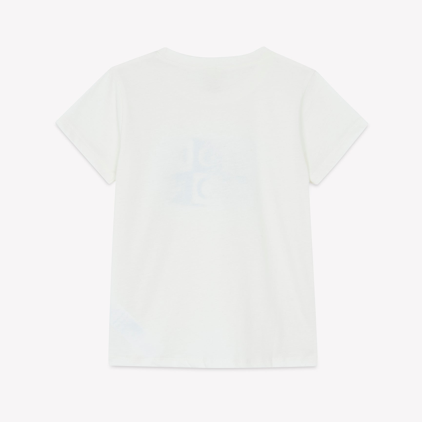 Boys White Printed Logo Cotton T-Shirt