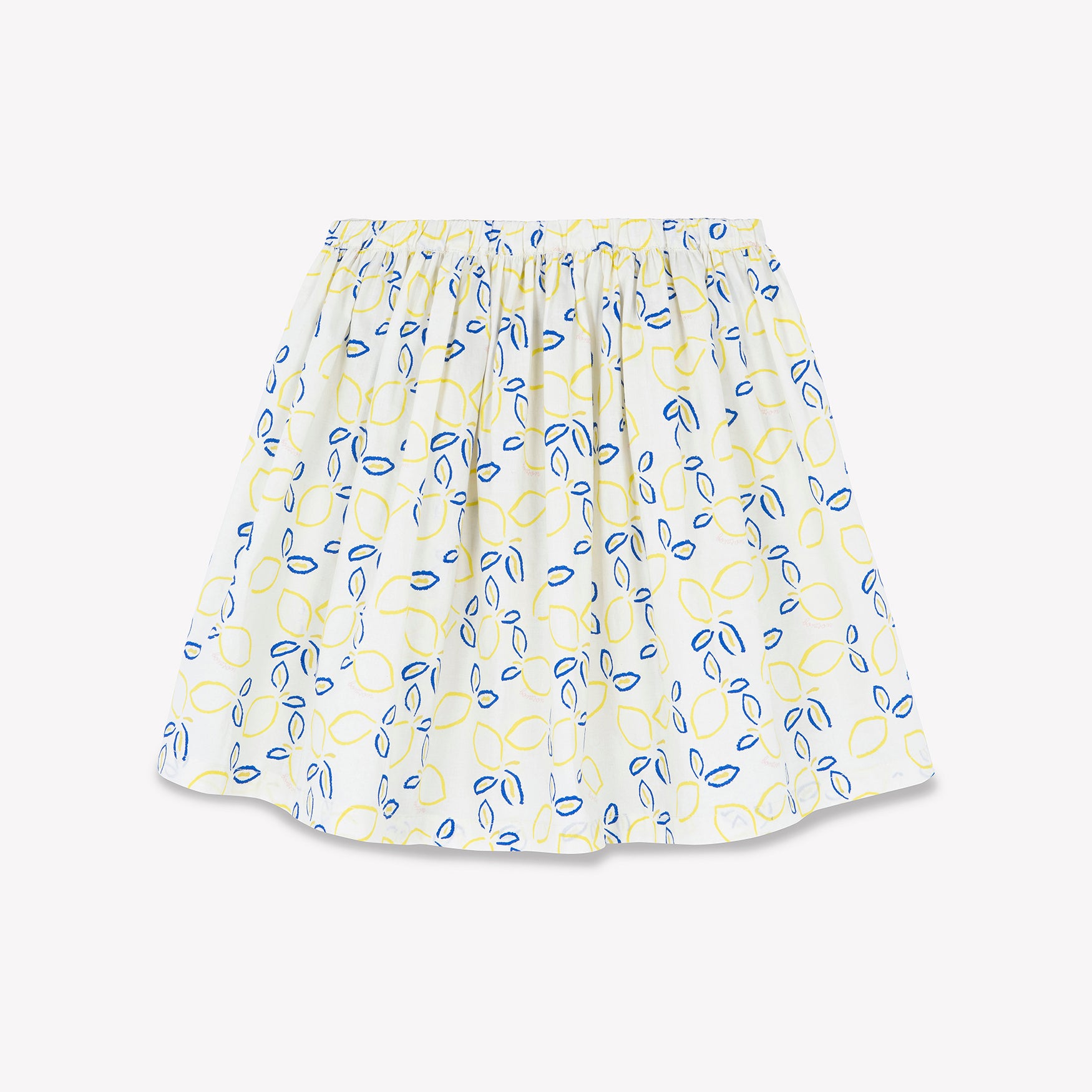 Girls White Printed Cotton Skirt