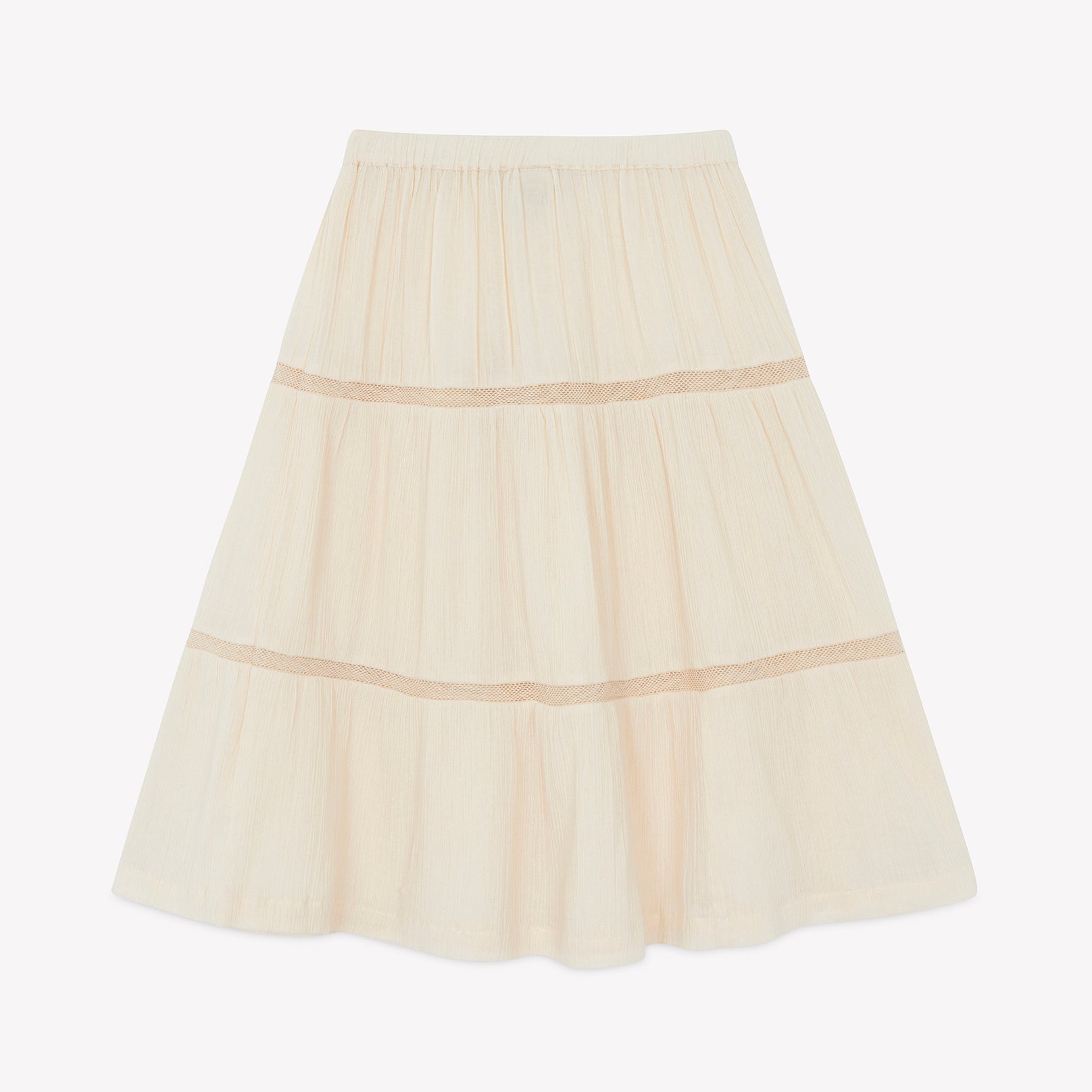 Girls Beige Cotton Skirt