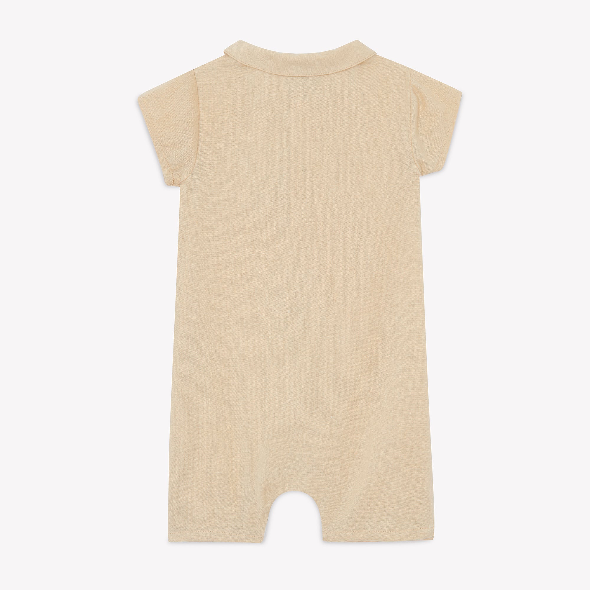 Baby Boys & Girls Beige Cotton Babysuit