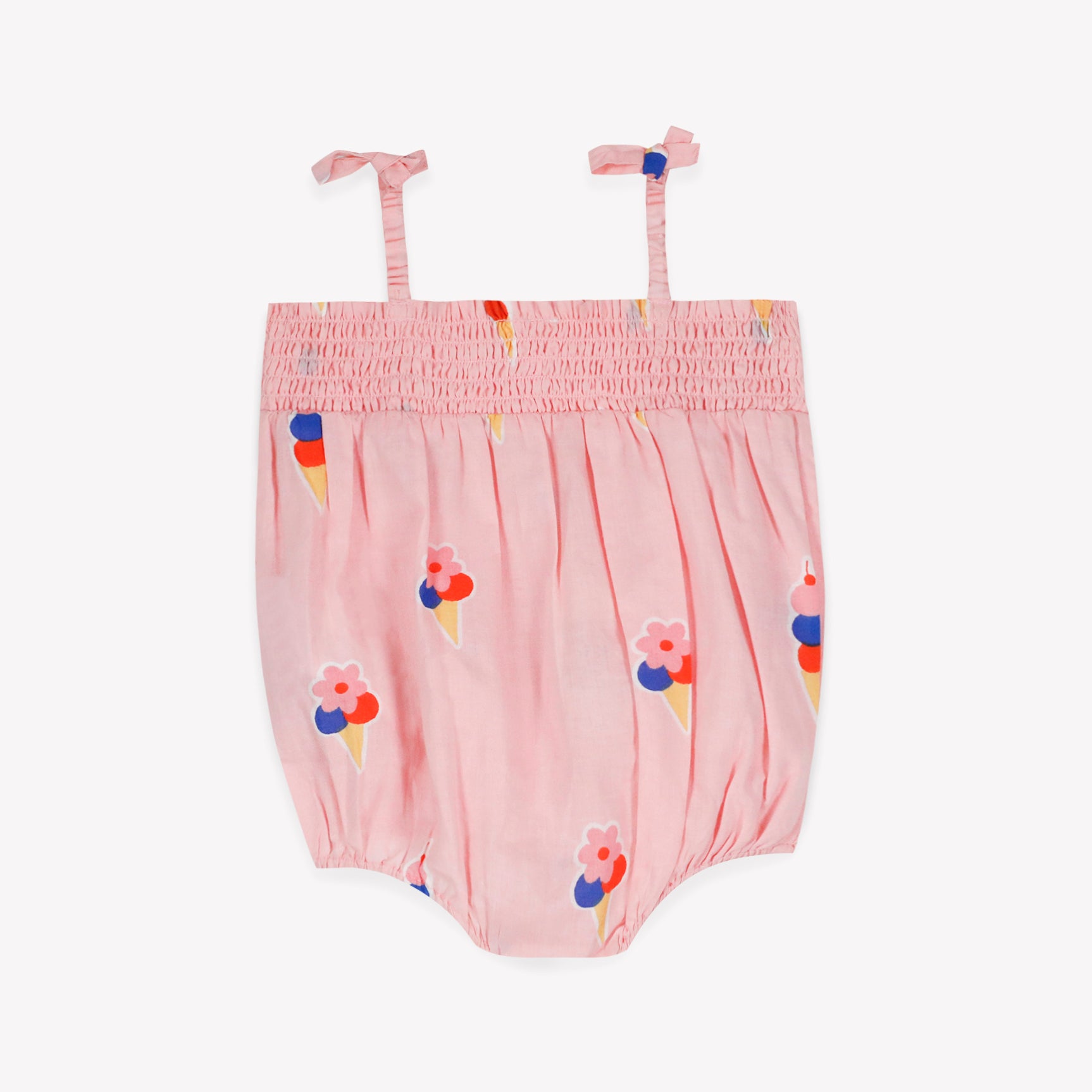 Grenouillère en coton rose imprimée crème glacée pour petites filles