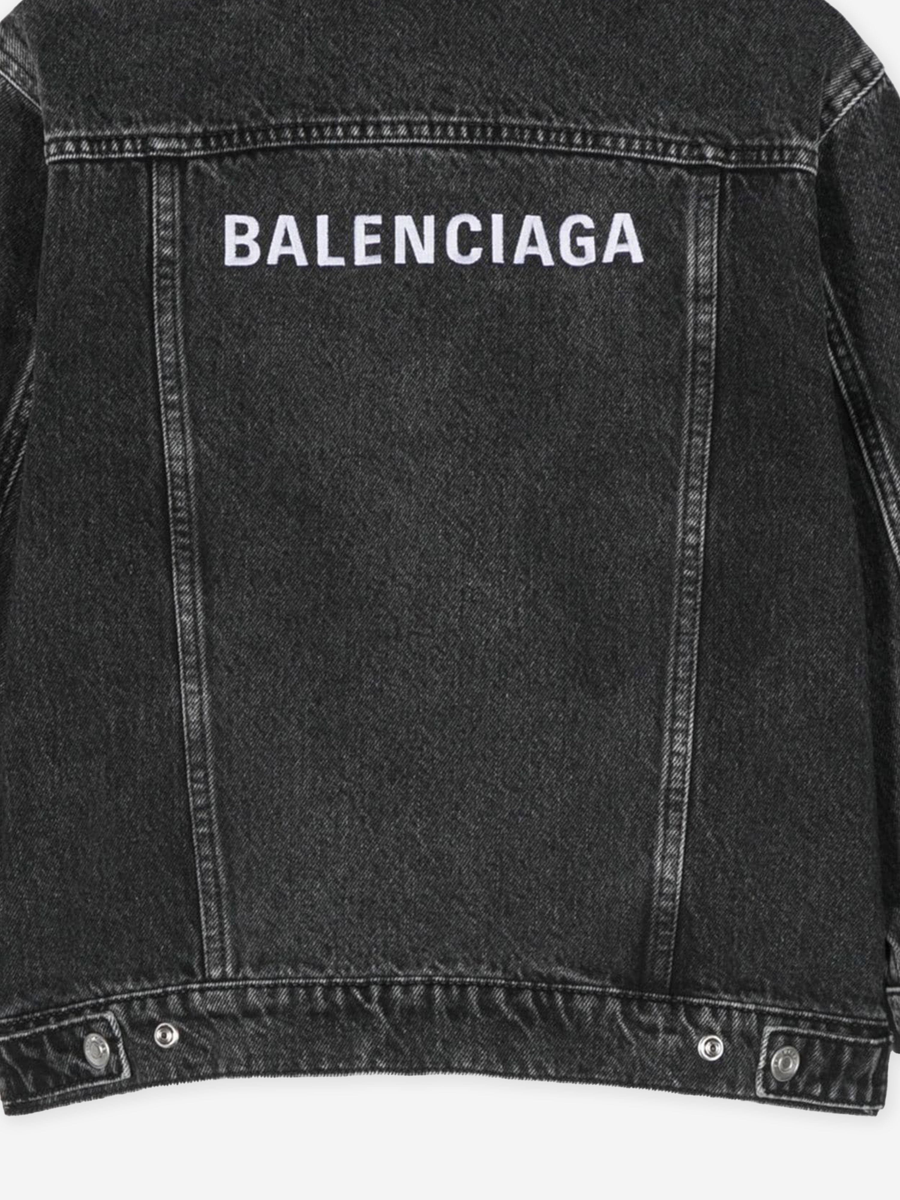 Balenciaga Kids Denim Jacket in Black