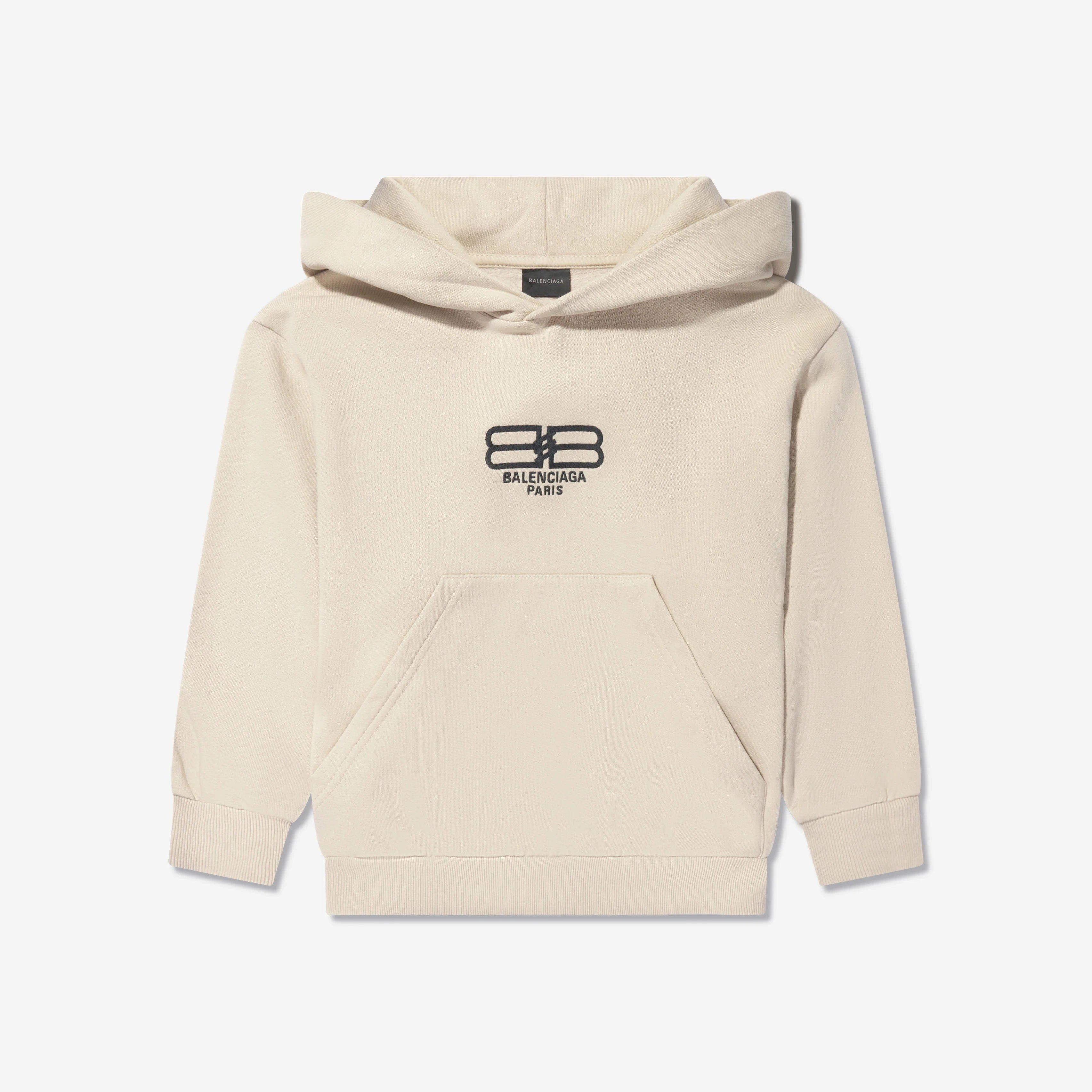 Boys & Girls Beige Hooded Cotton Sweatshirt