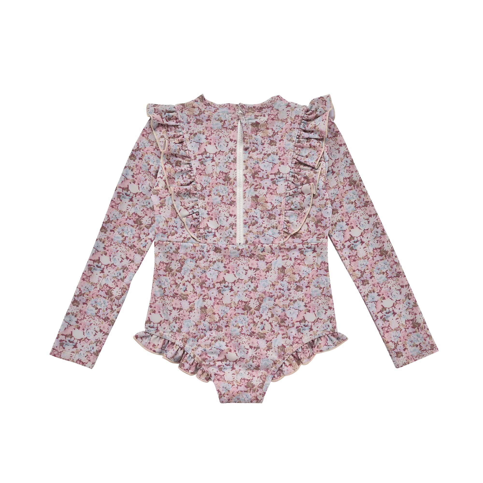 Girls Pink Floral Swimsuit