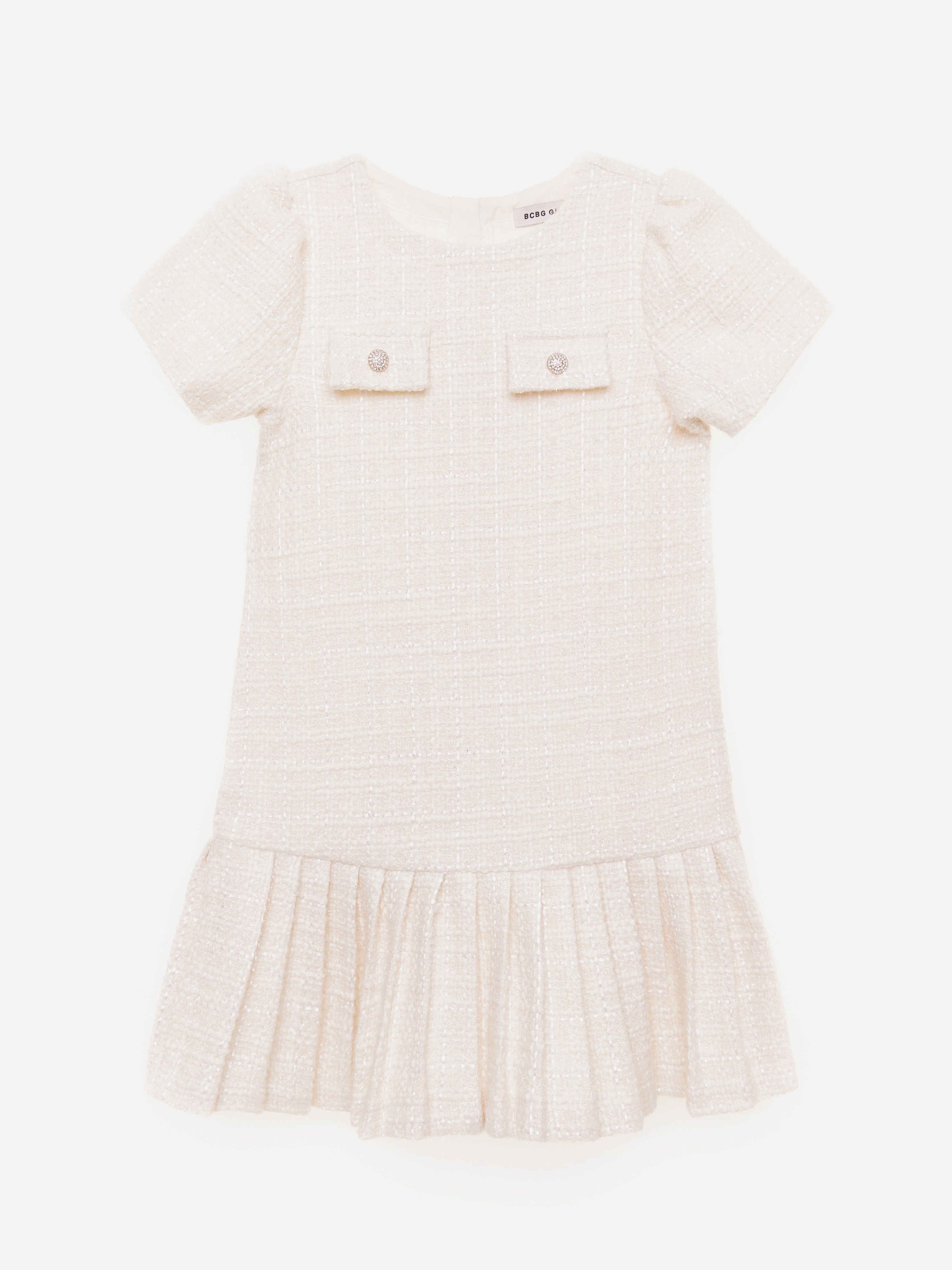 BCBG Girls Tweed Dress in Ivory
