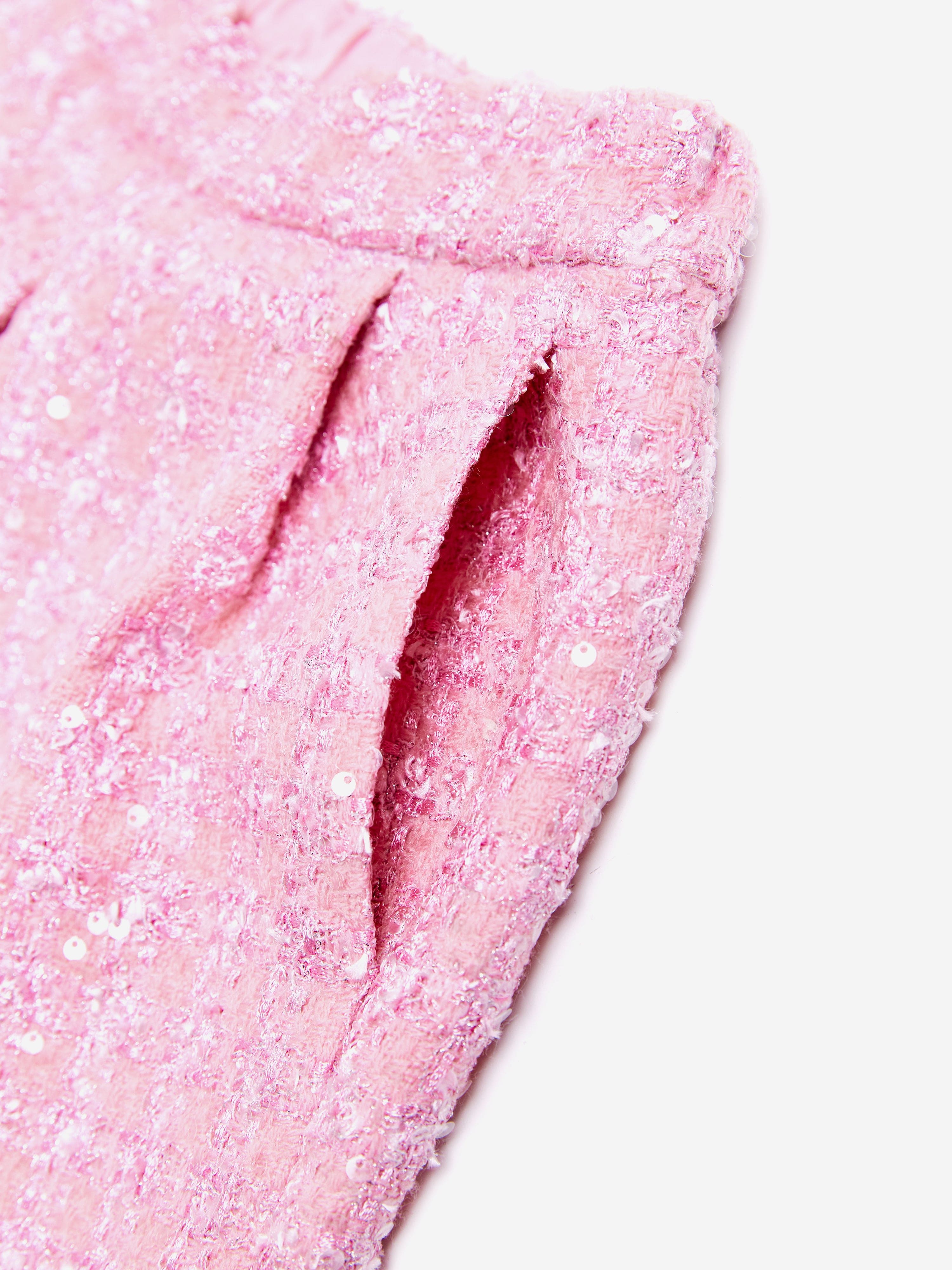 BCBG Girls Tweed Pleated Shorts in Pink