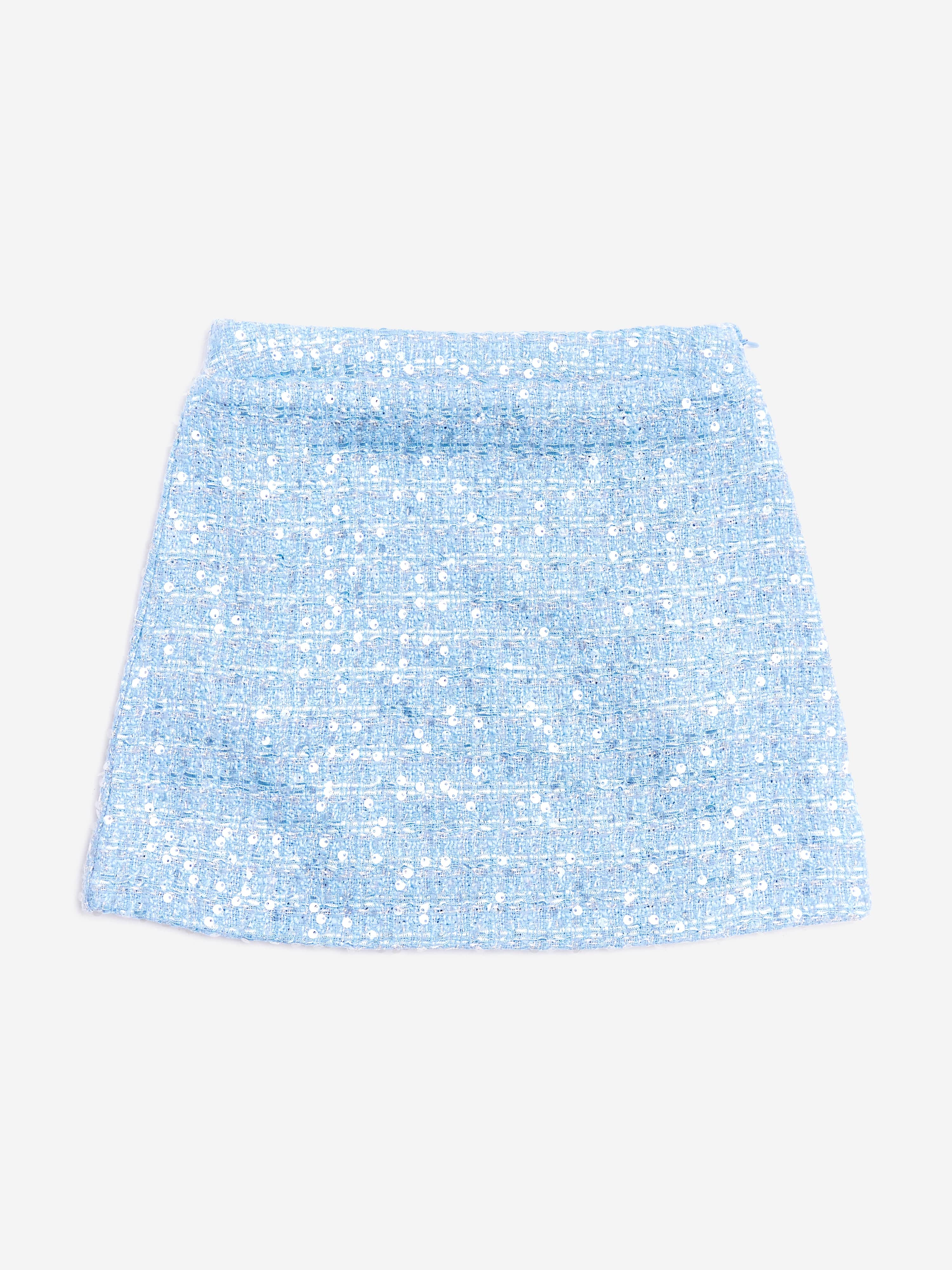 BCBG Girls Tweed Pencil Skirt in Blue