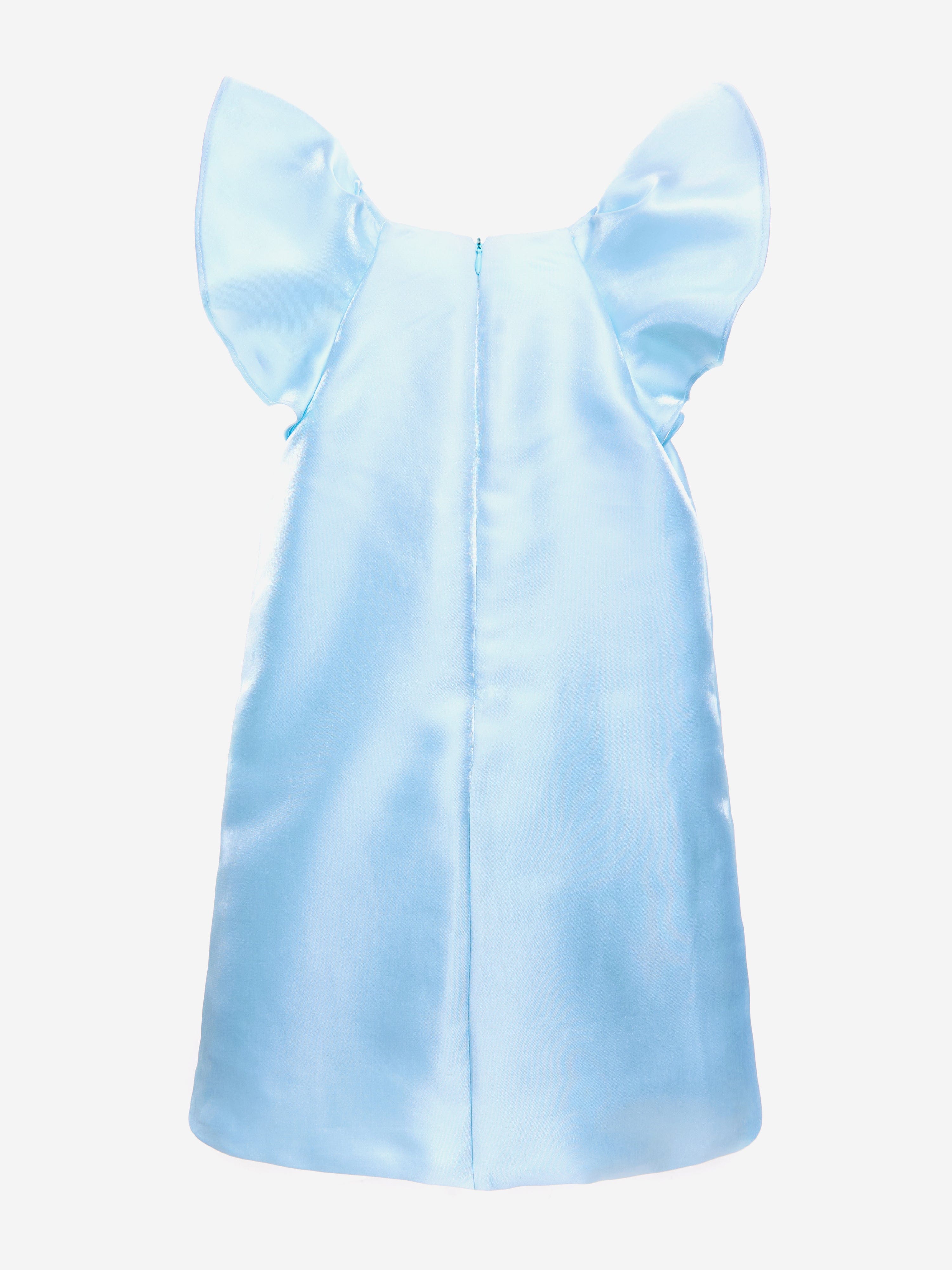 BCBG Girls Satin Jewel Embellished Dress in Blue
