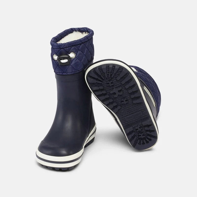 Boys & Girls Dark Blue "Sailor High Warm" Rain Shoes