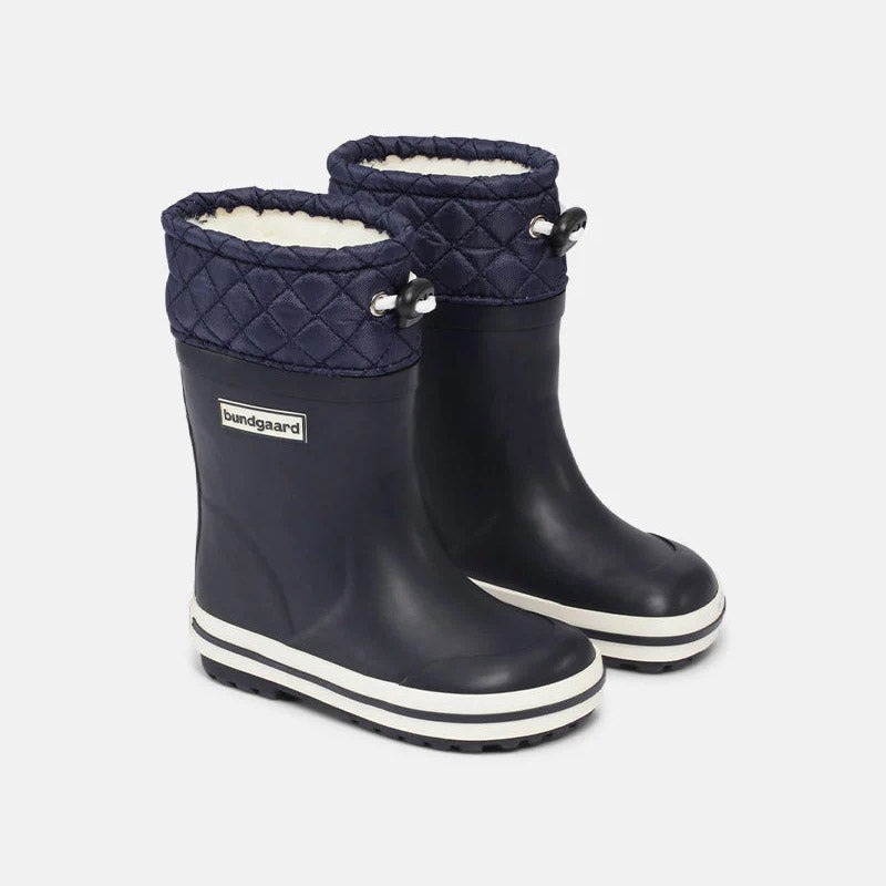 Boys & Girls Dark Blue "Sailor High Warm" Rain Shoes