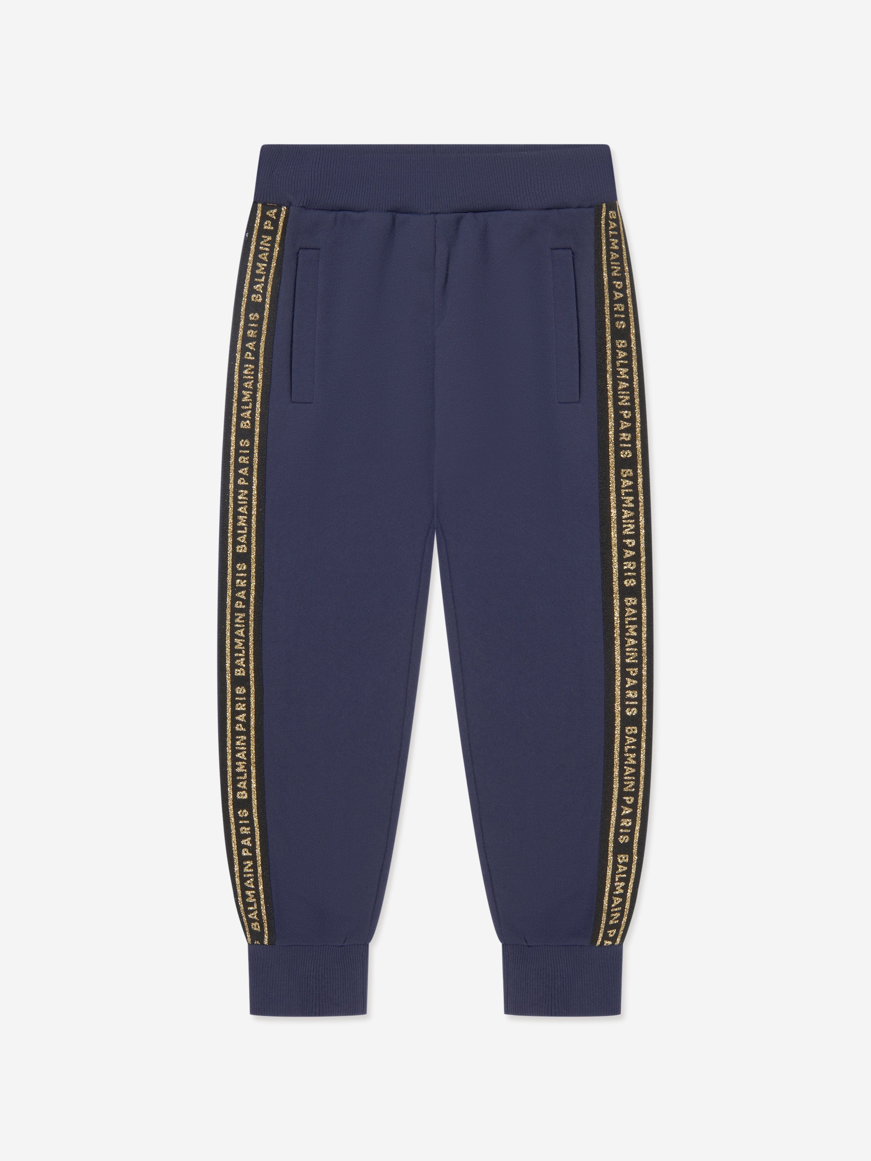 Balmain Boys Logo Joggers in Navy