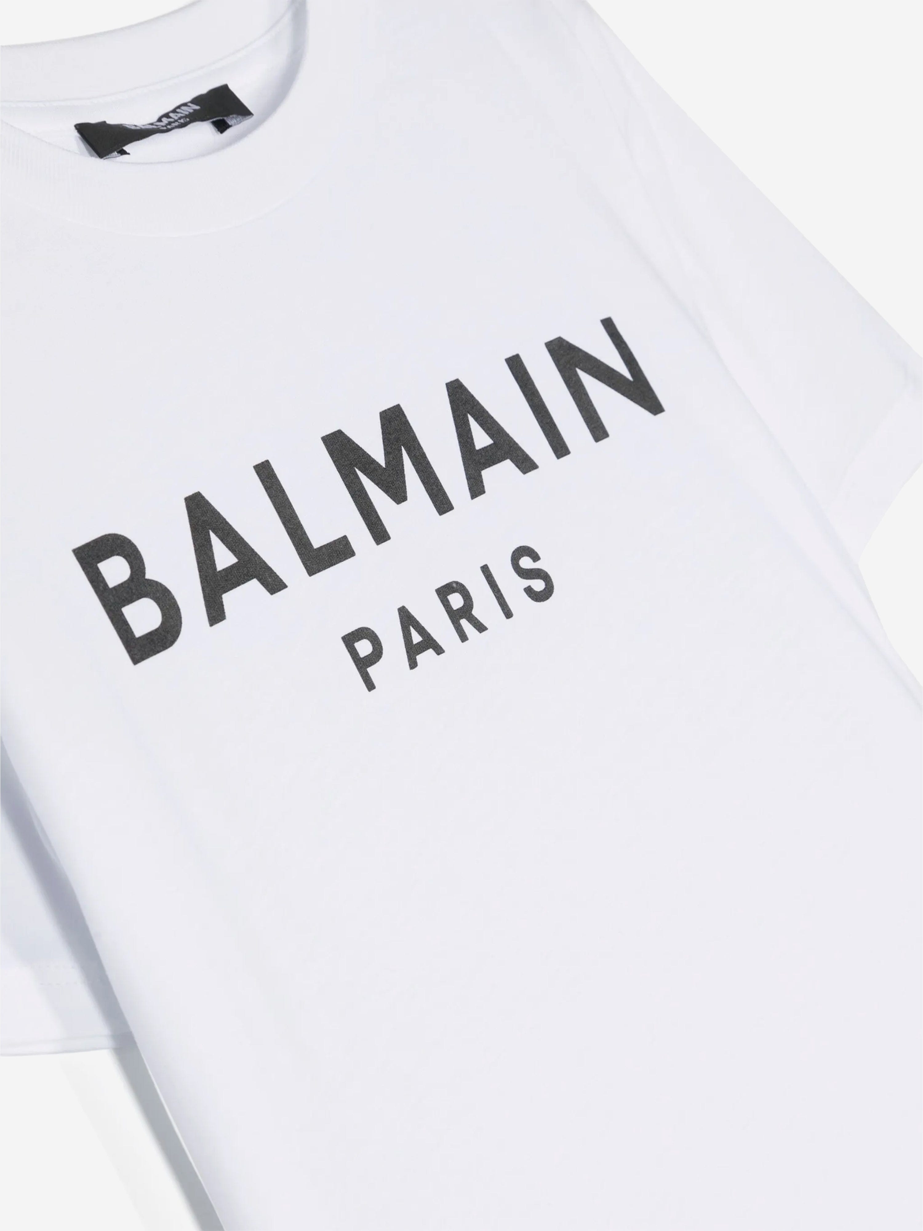 Balmain Kids Logo T-Shirt in White