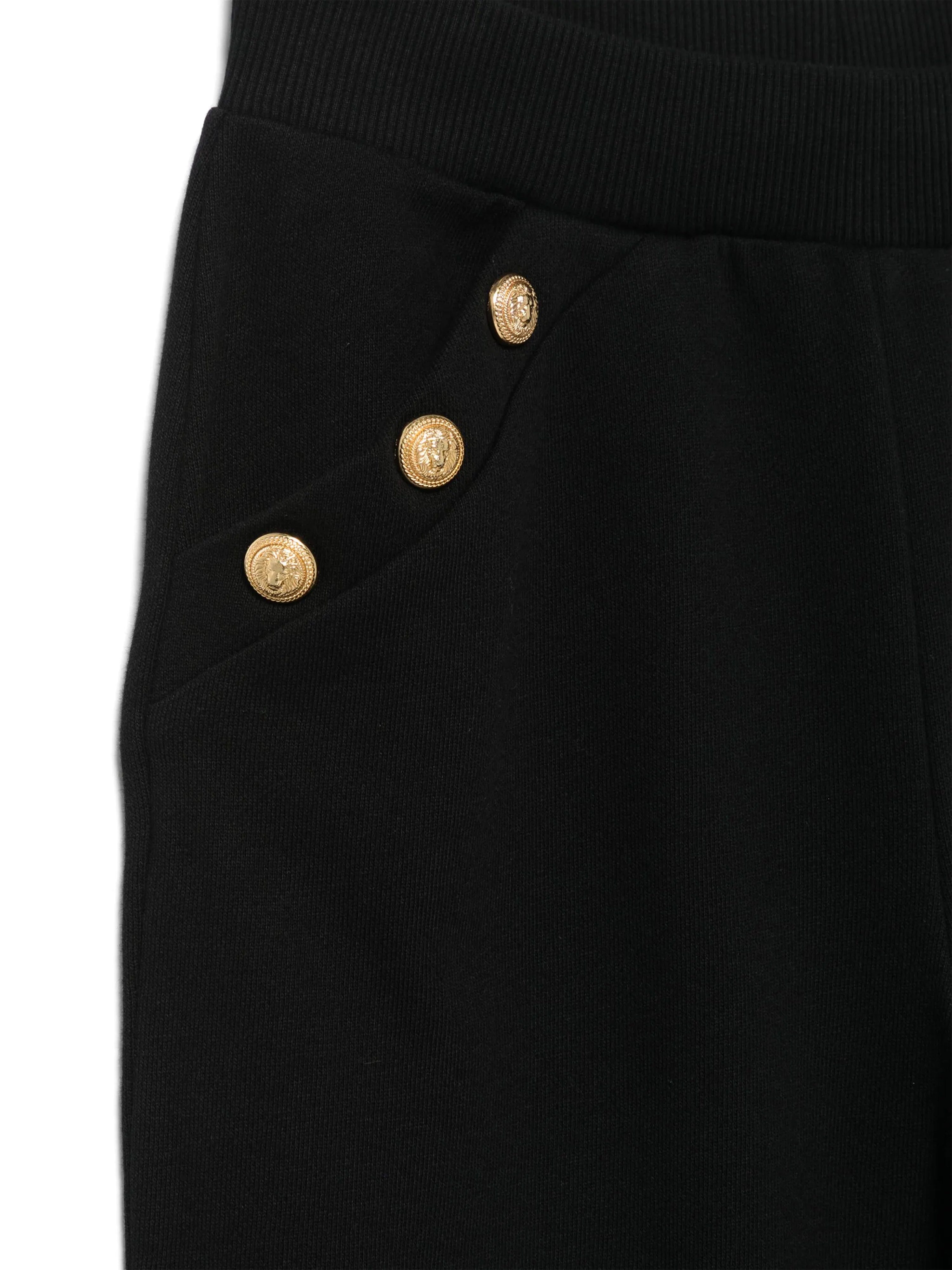 Balmain Girls Logo Button Joggers in Black
