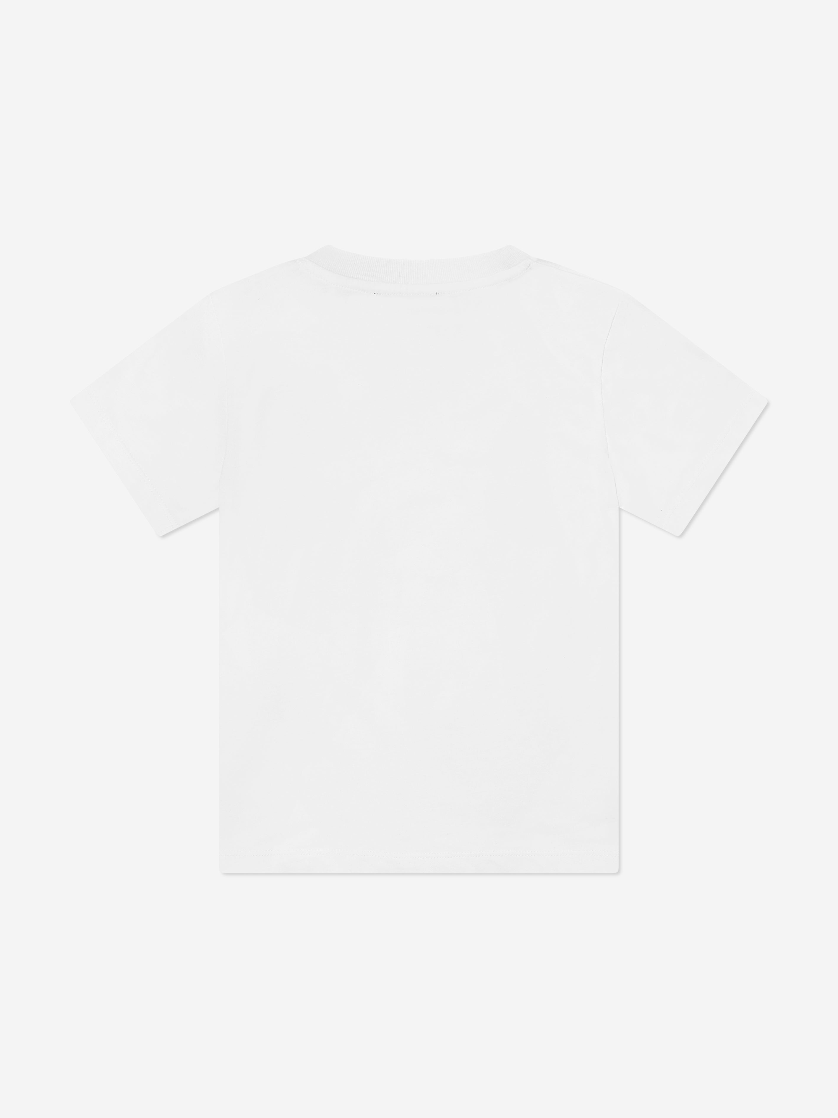 Balmain Girls Buttoned Logo T-Shirt in White