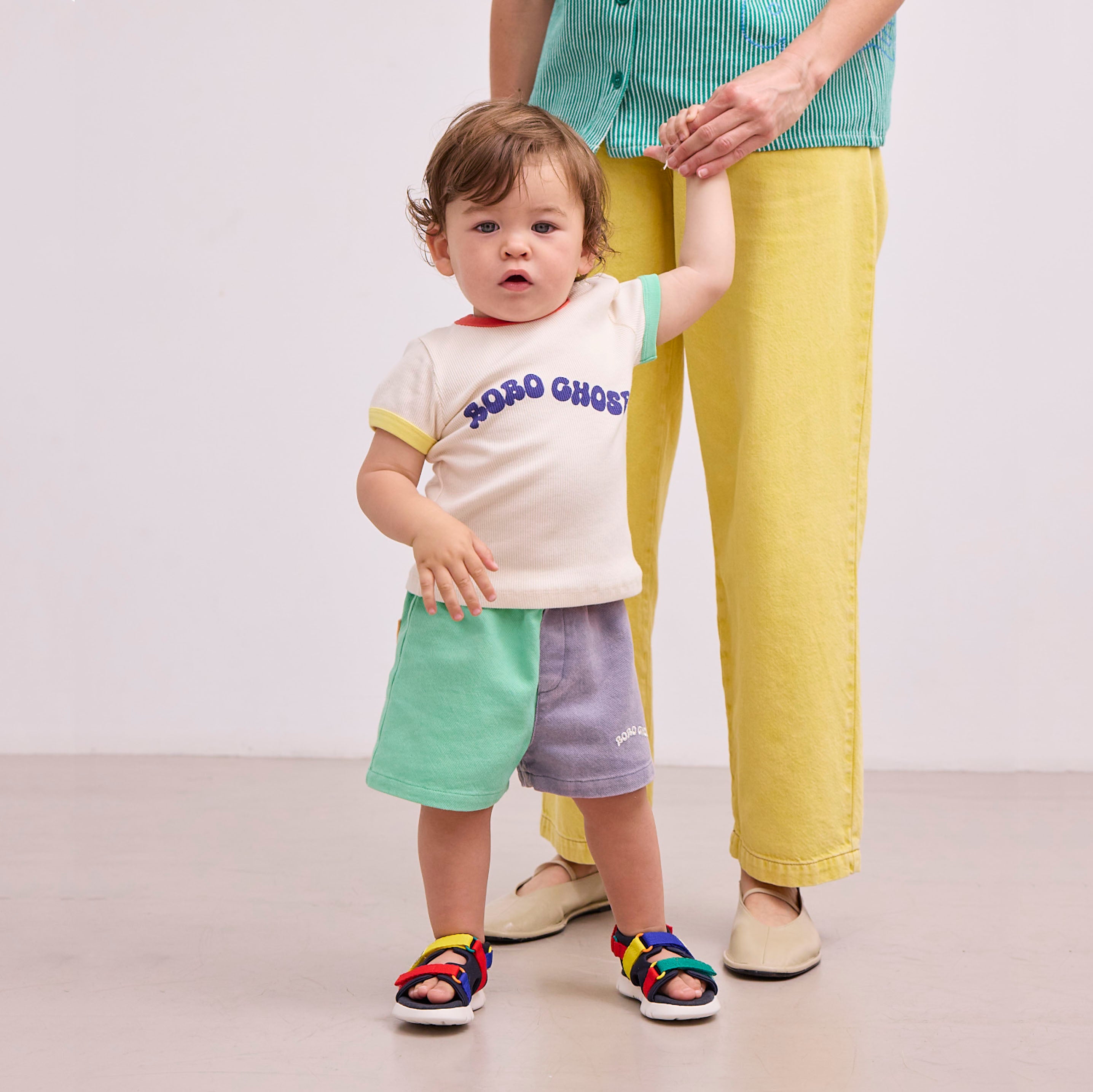 Baby Boys & Girls Offwhite Printed Logo Cotton T-Shirt